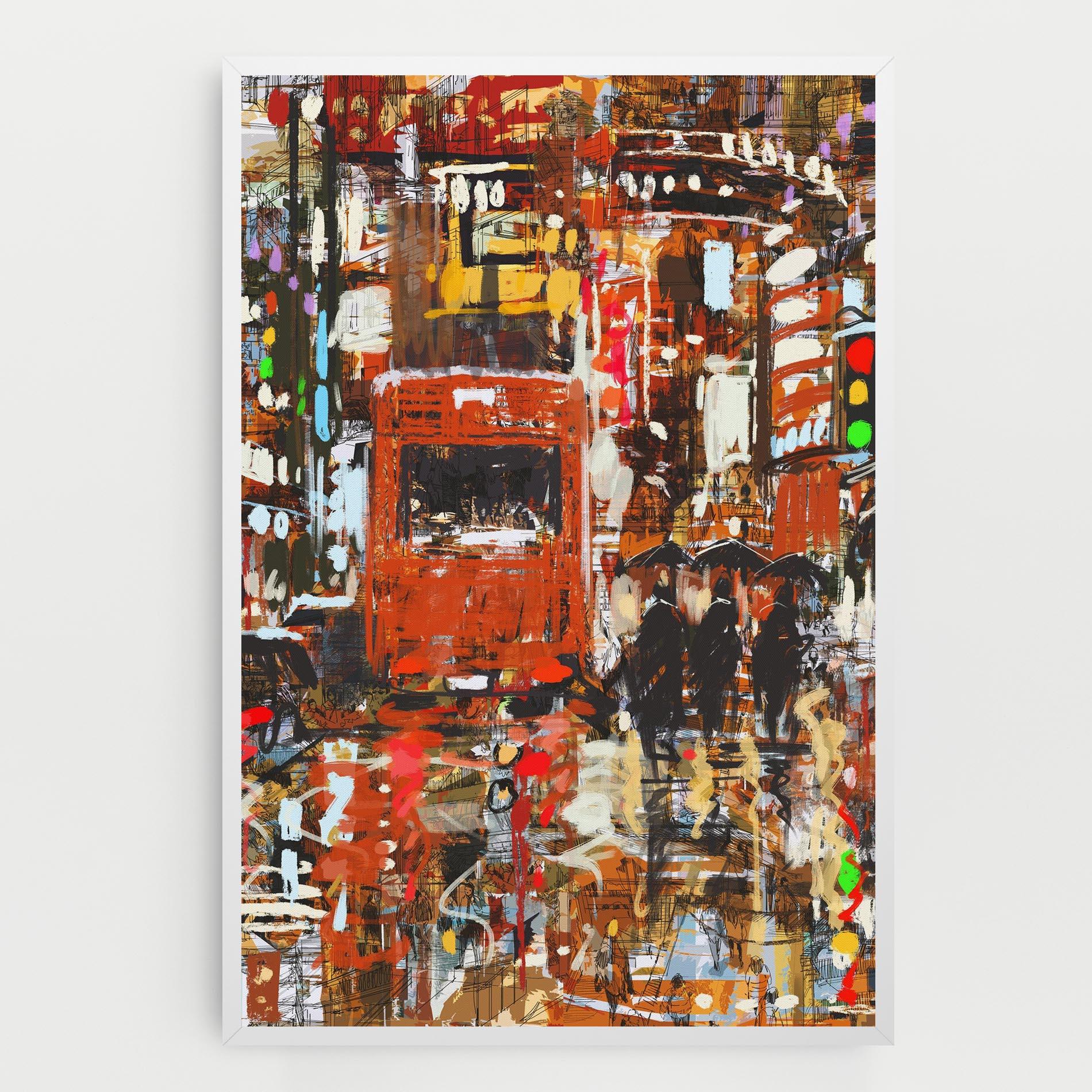 Leinwandbild Seamless Colorful City mockup 0