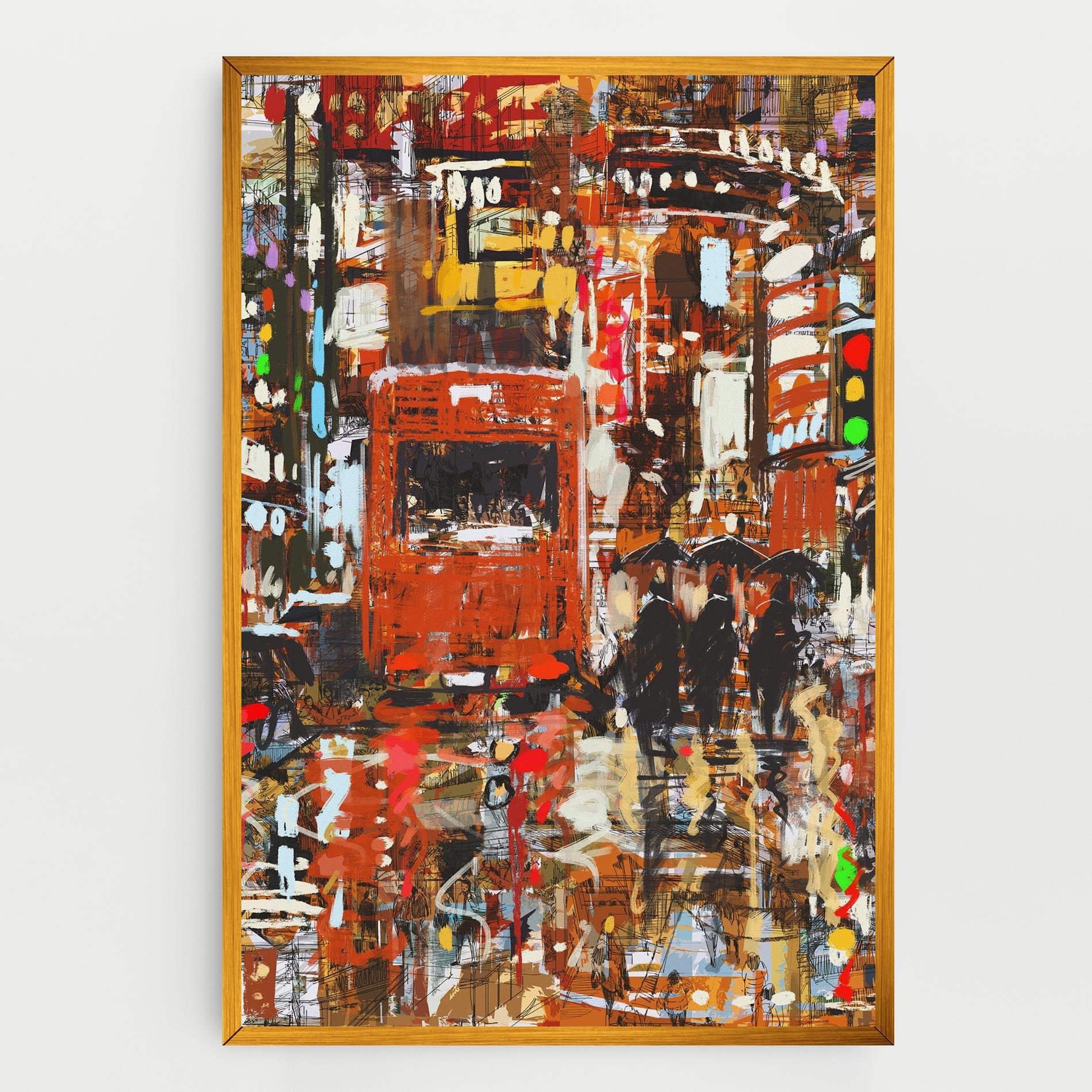 Leinwandbild Seamless Colorful City mockup 0