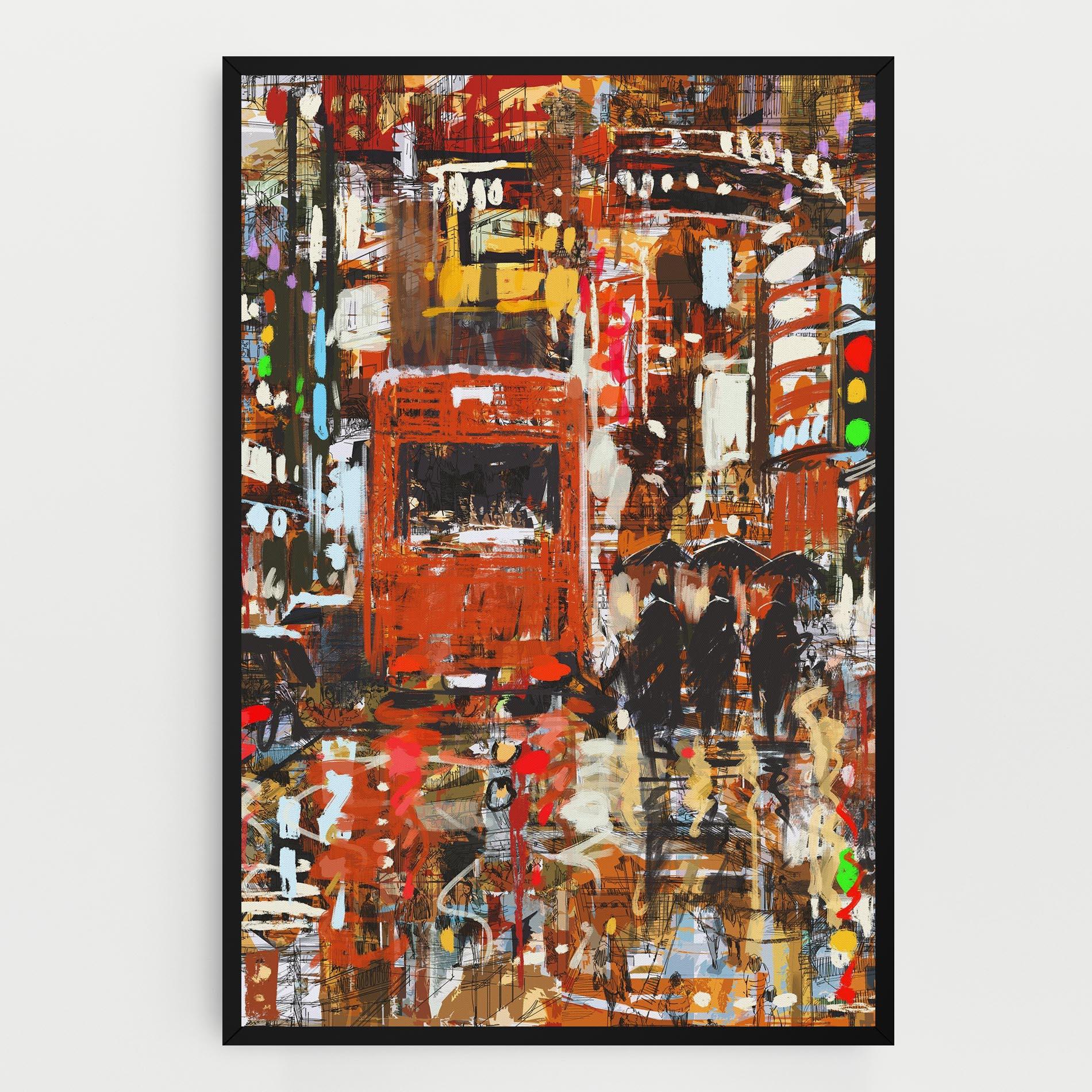 Leinwandbild Seamless Colorful City mockup 0