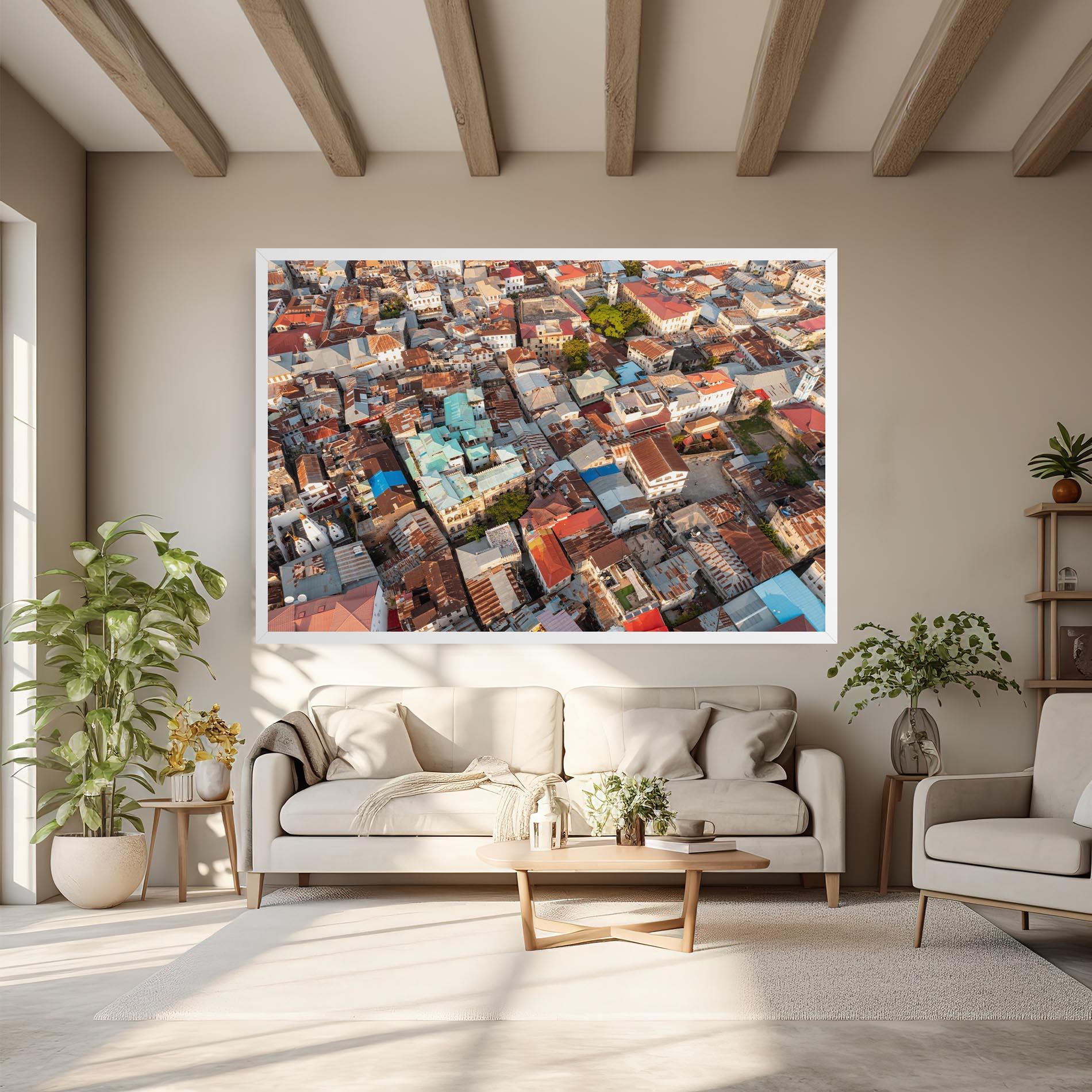 Leinwandbild Island Tanzania Buildings mockup 6