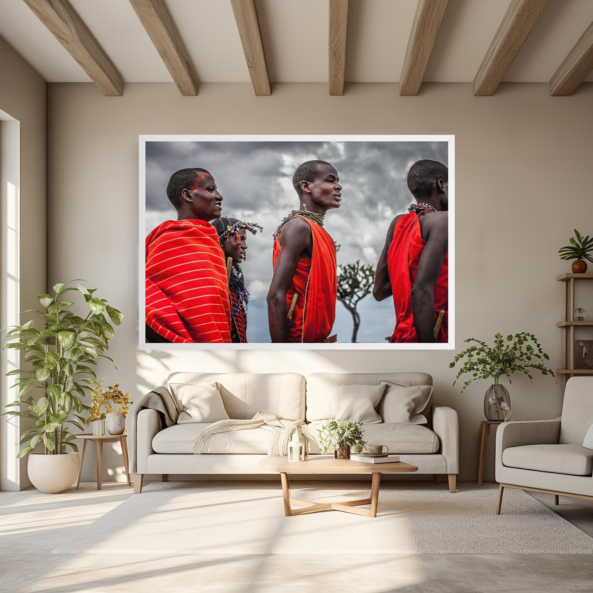 Leinwandbild Red African Clothes mockup 6