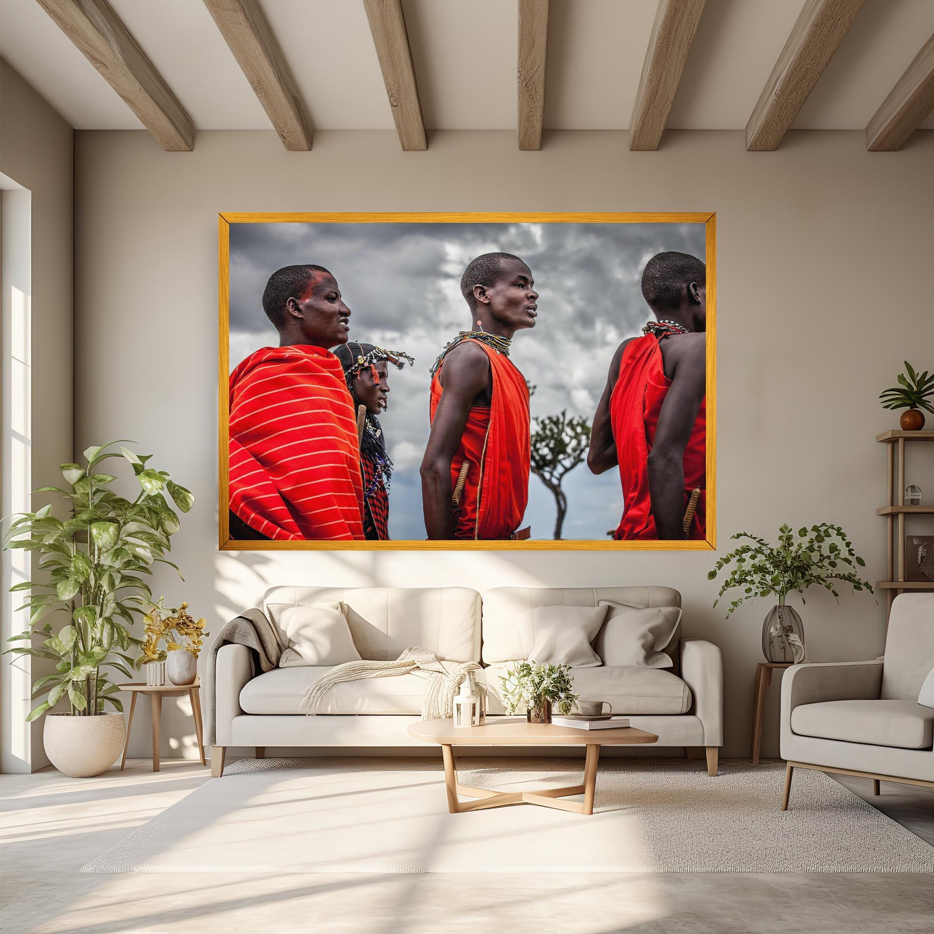 Leinwandbild Red African Clothes mockup 6