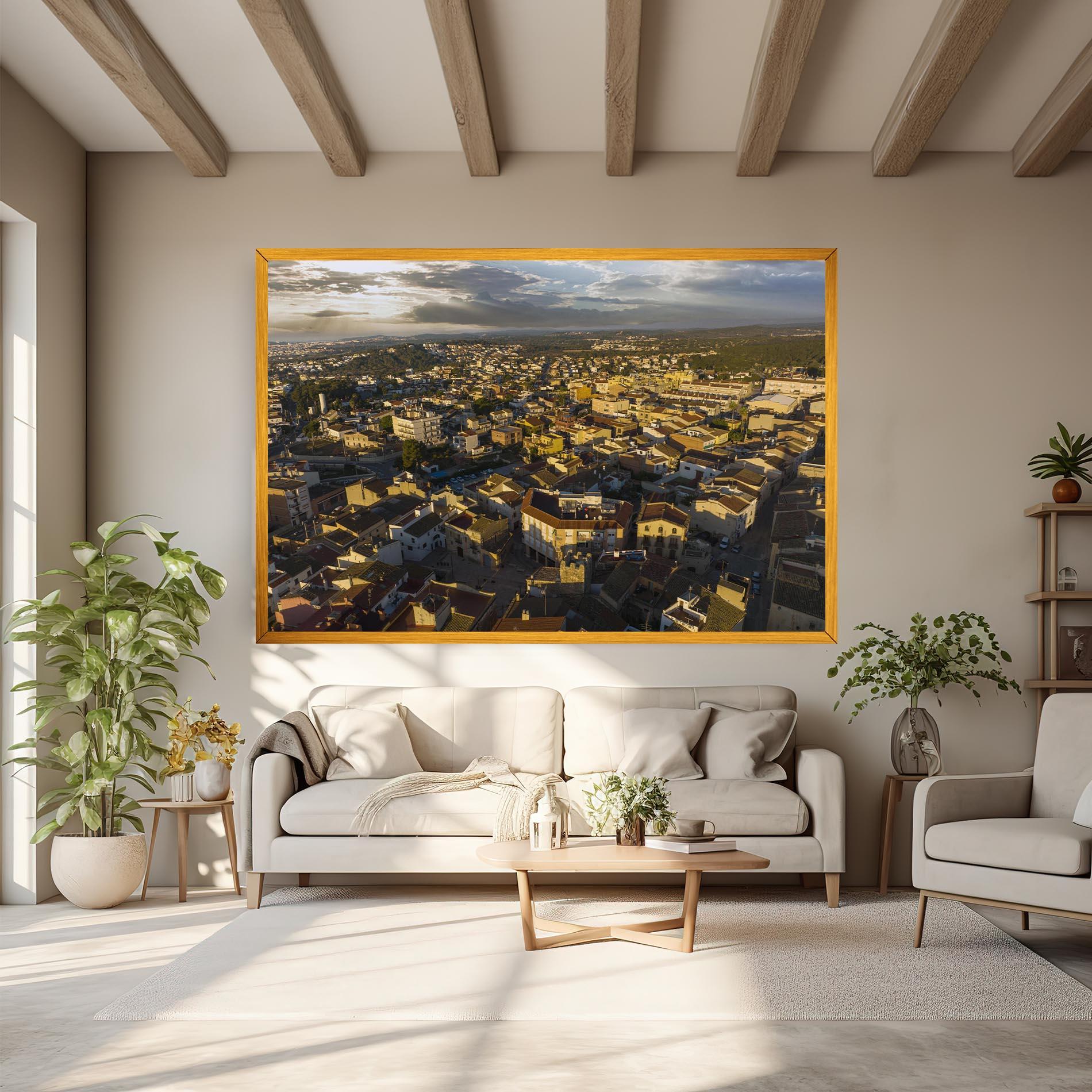 Leinwandbild Streets Town Sunrise mockup 6