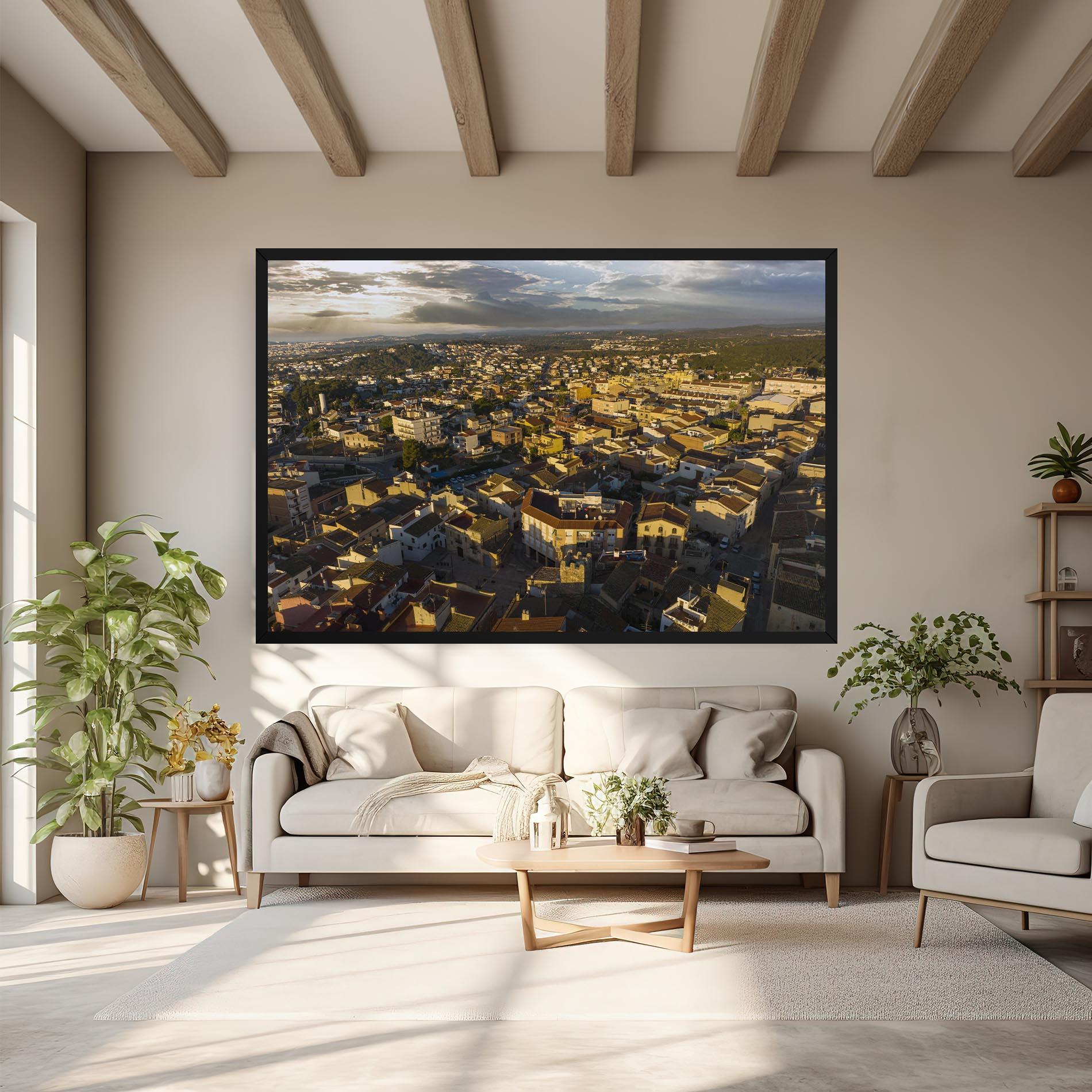 Leinwandbild Streets Town Sunrise mockup 6