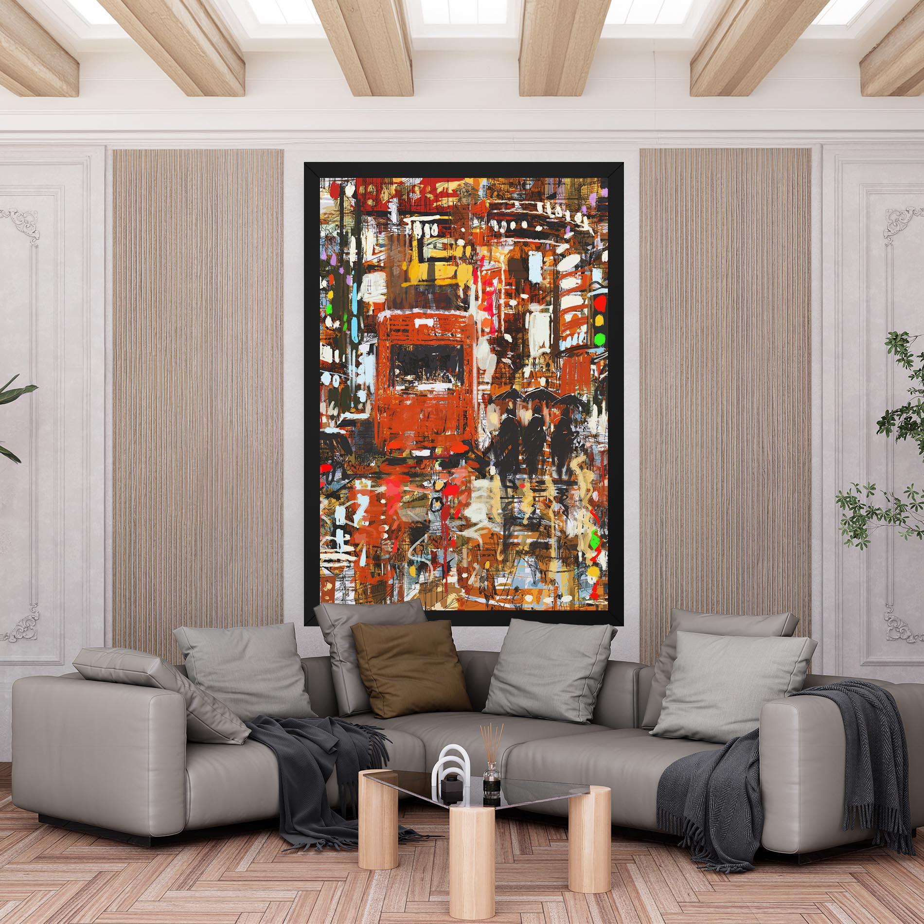 Leinwandbild Seamless Colorful City mockup 6