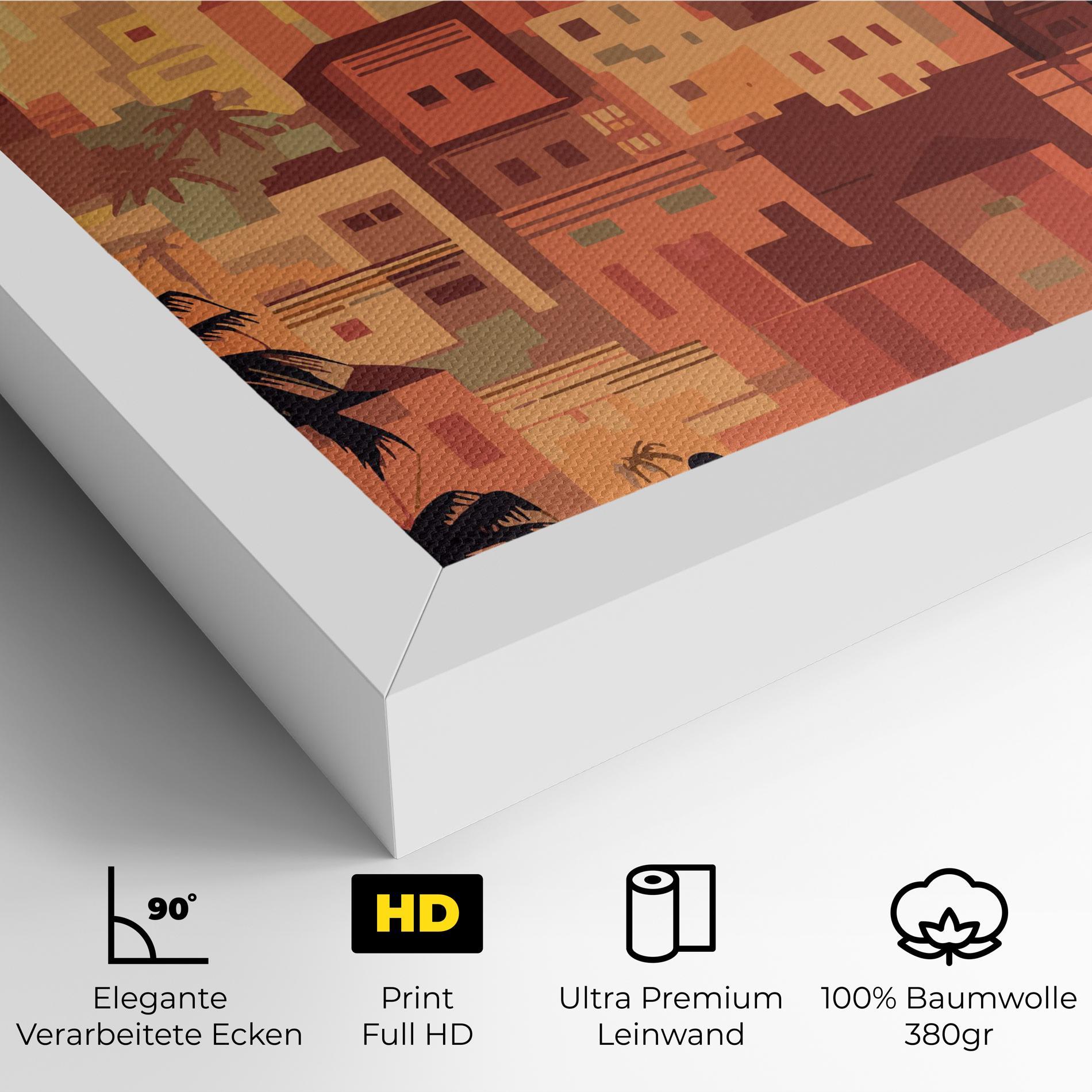 Leinwandbild Africa City Sunset mockup 4
