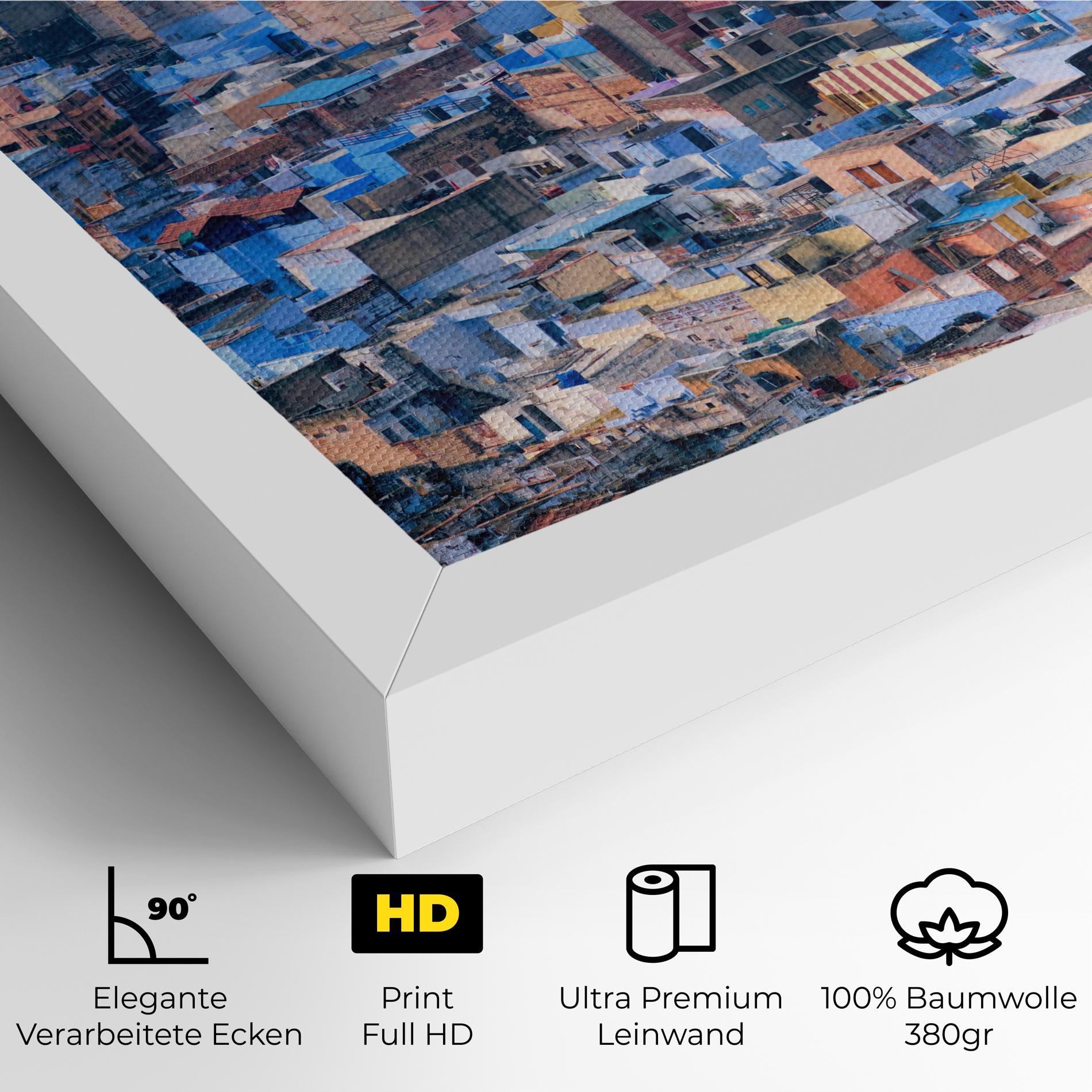 Leinwandbild Blue City India mockup 4