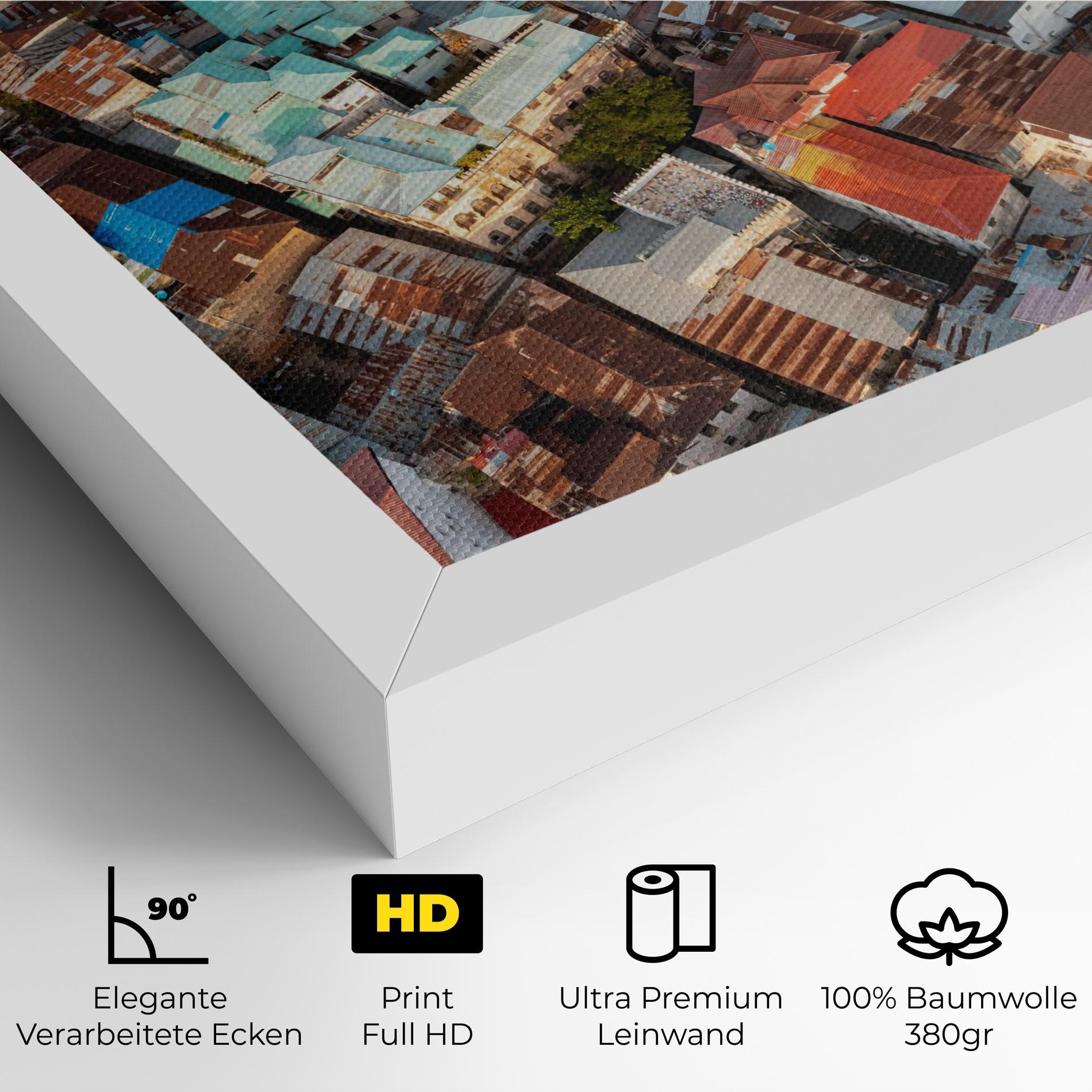 Leinwandbild Island Tanzania Buildings mockup 4