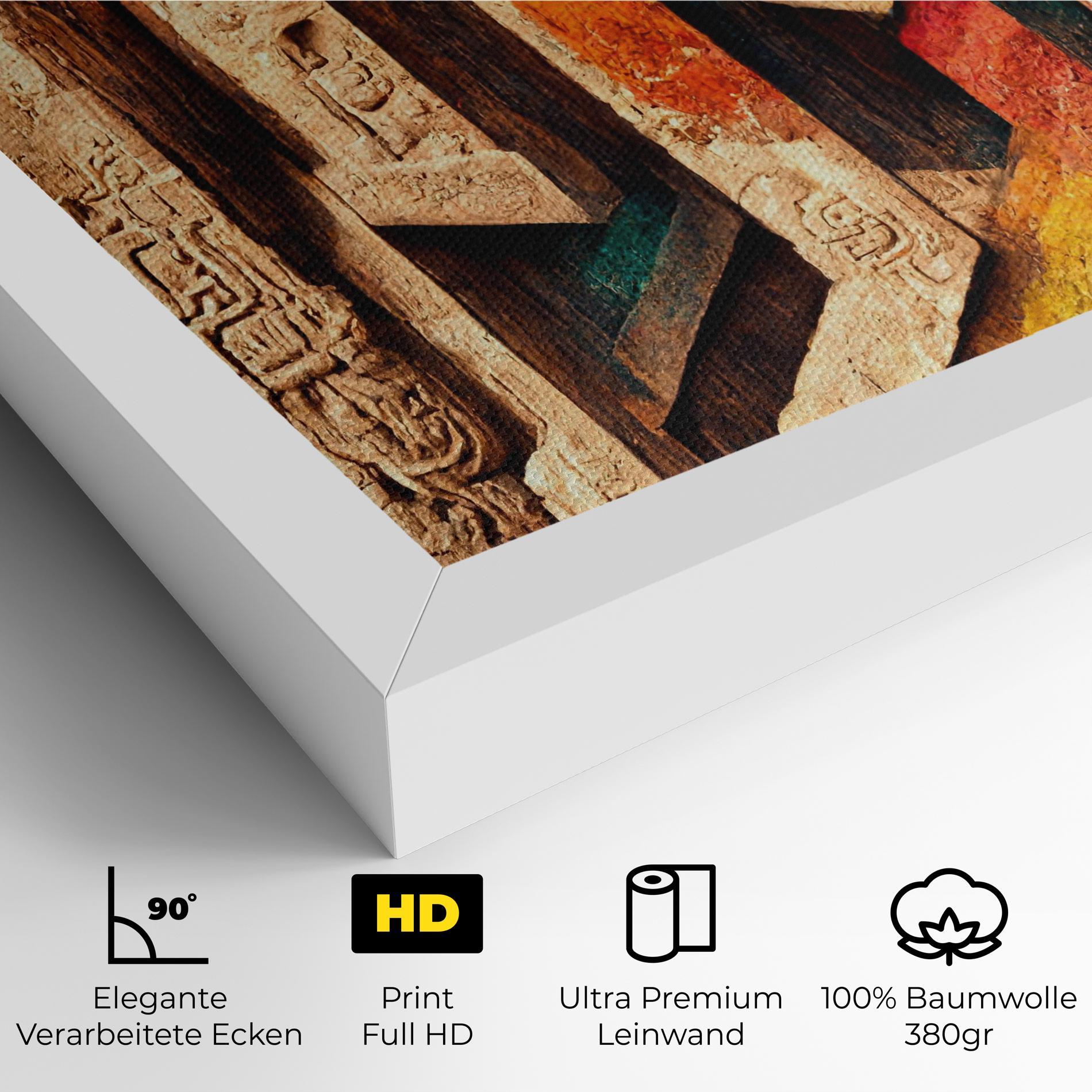 Leinwandbild Mayan Style Wood mockup 4