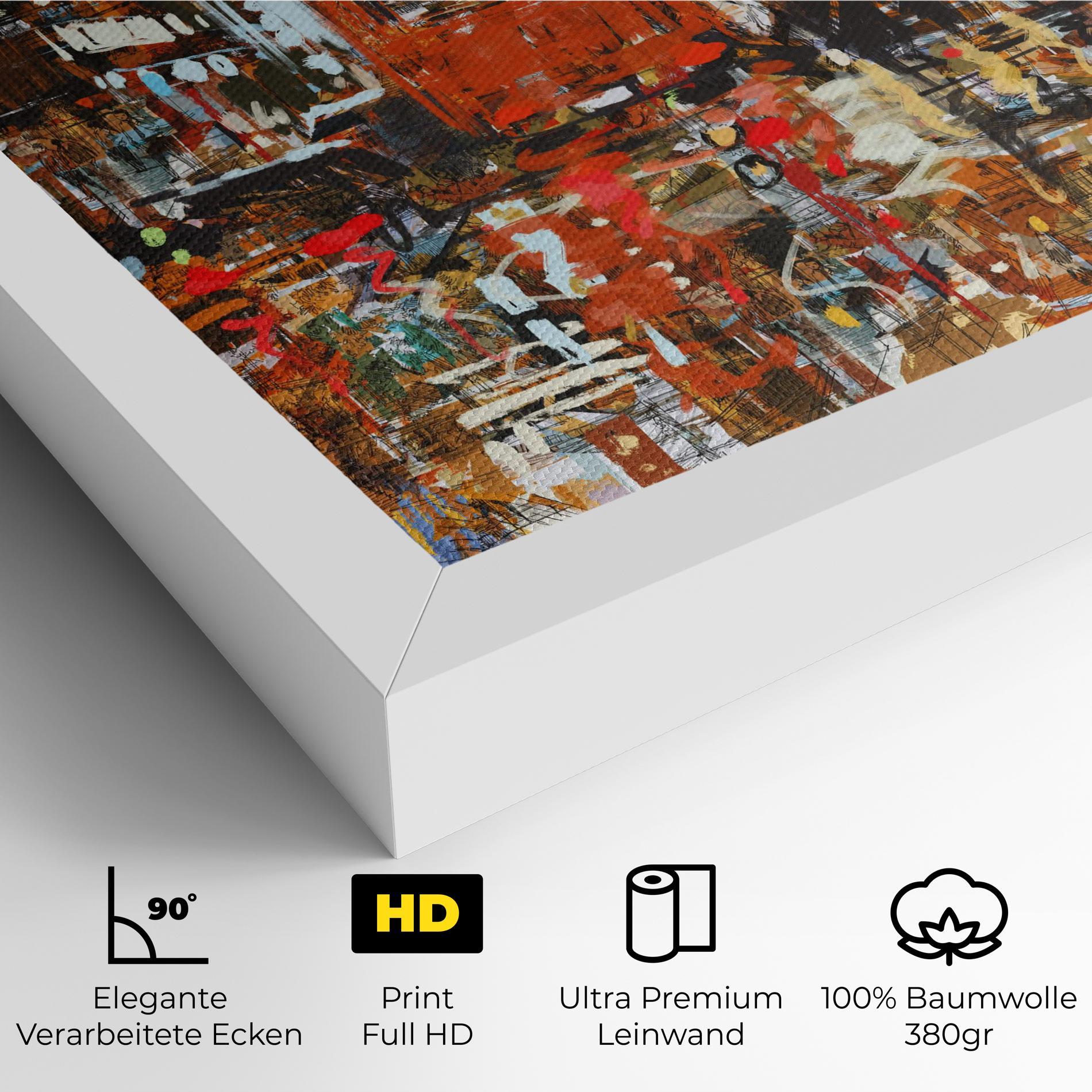 Leinwandbild Seamless Colorful City mockup 4