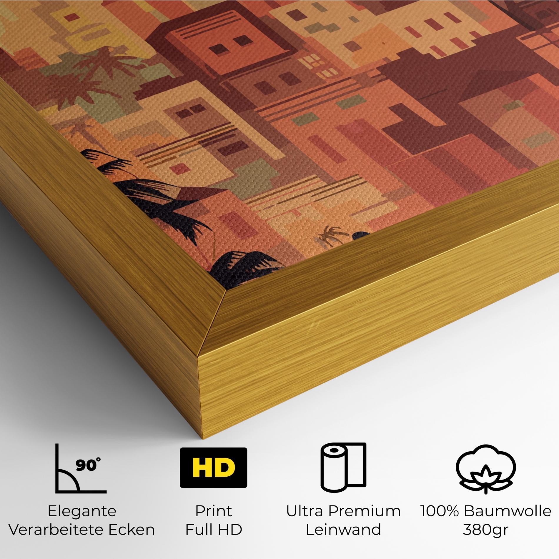 Leinwandbild Africa City Sunset mockup 4