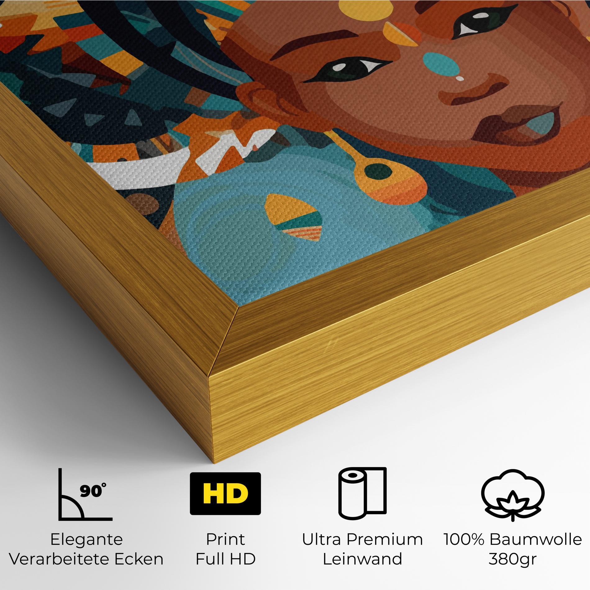 Leinwandbild African Colorful Child mockup 4