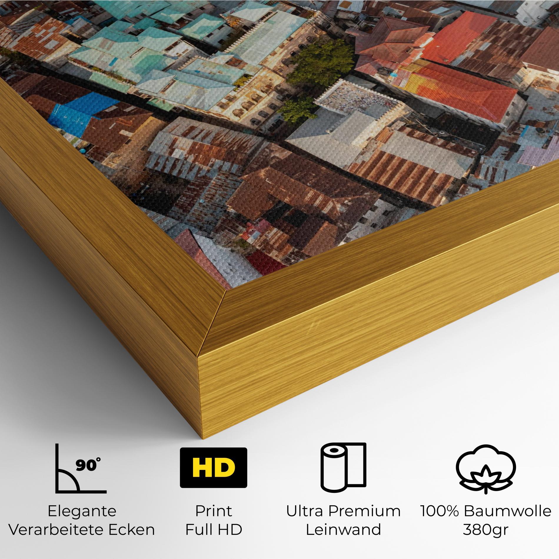 Leinwandbild Island Tanzania Buildings mockup 4