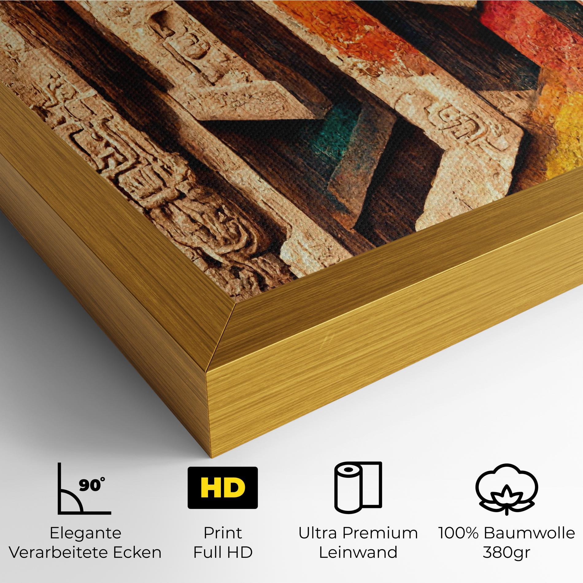 Leinwandbild Mayan Style Wood mockup 4