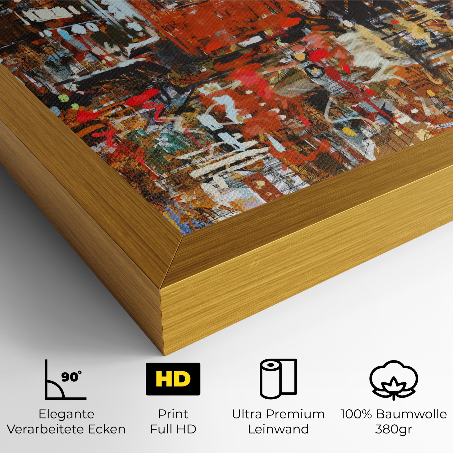 Leinwandbild Seamless Colorful City mockup 4