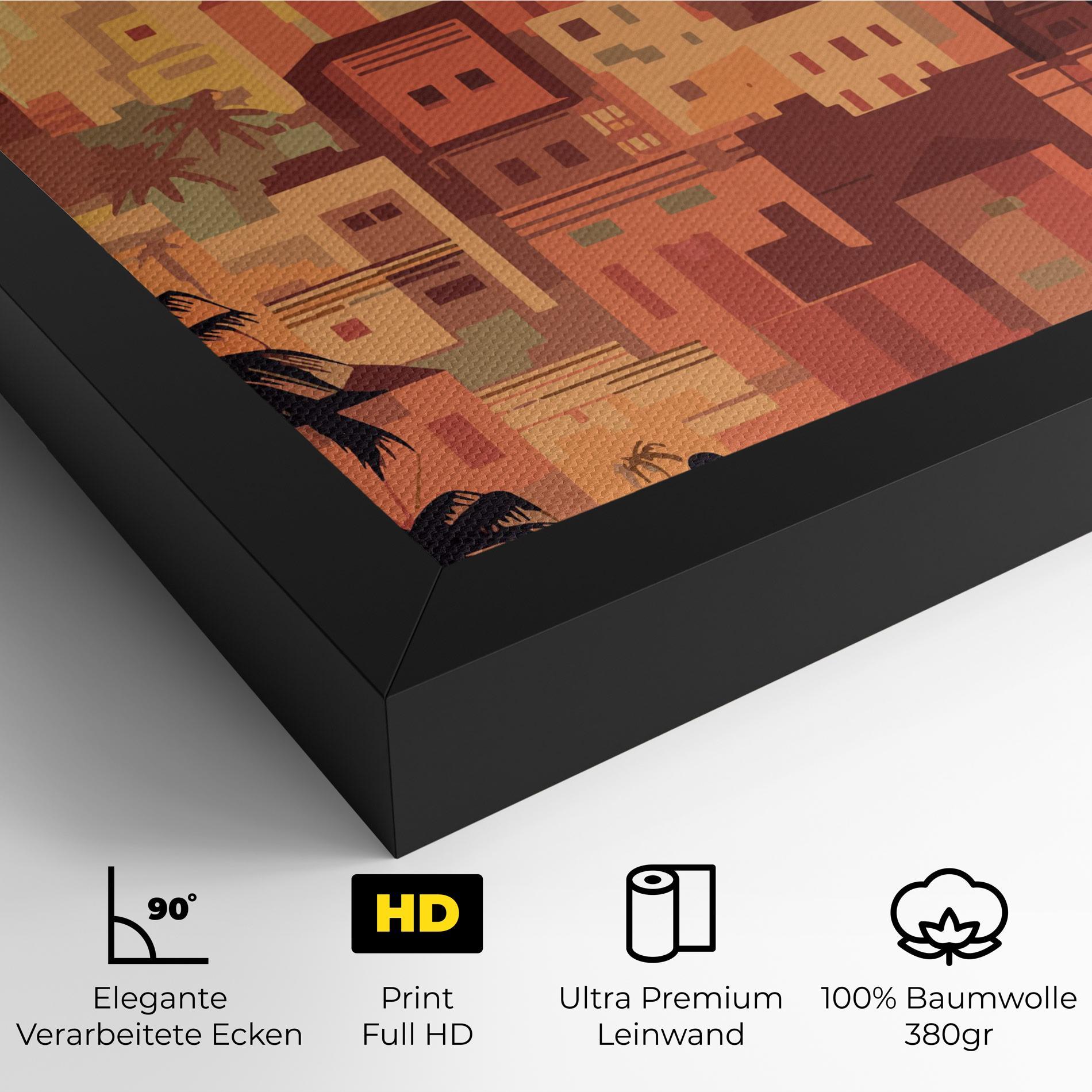 Leinwandbild Africa City Sunset mockup 4