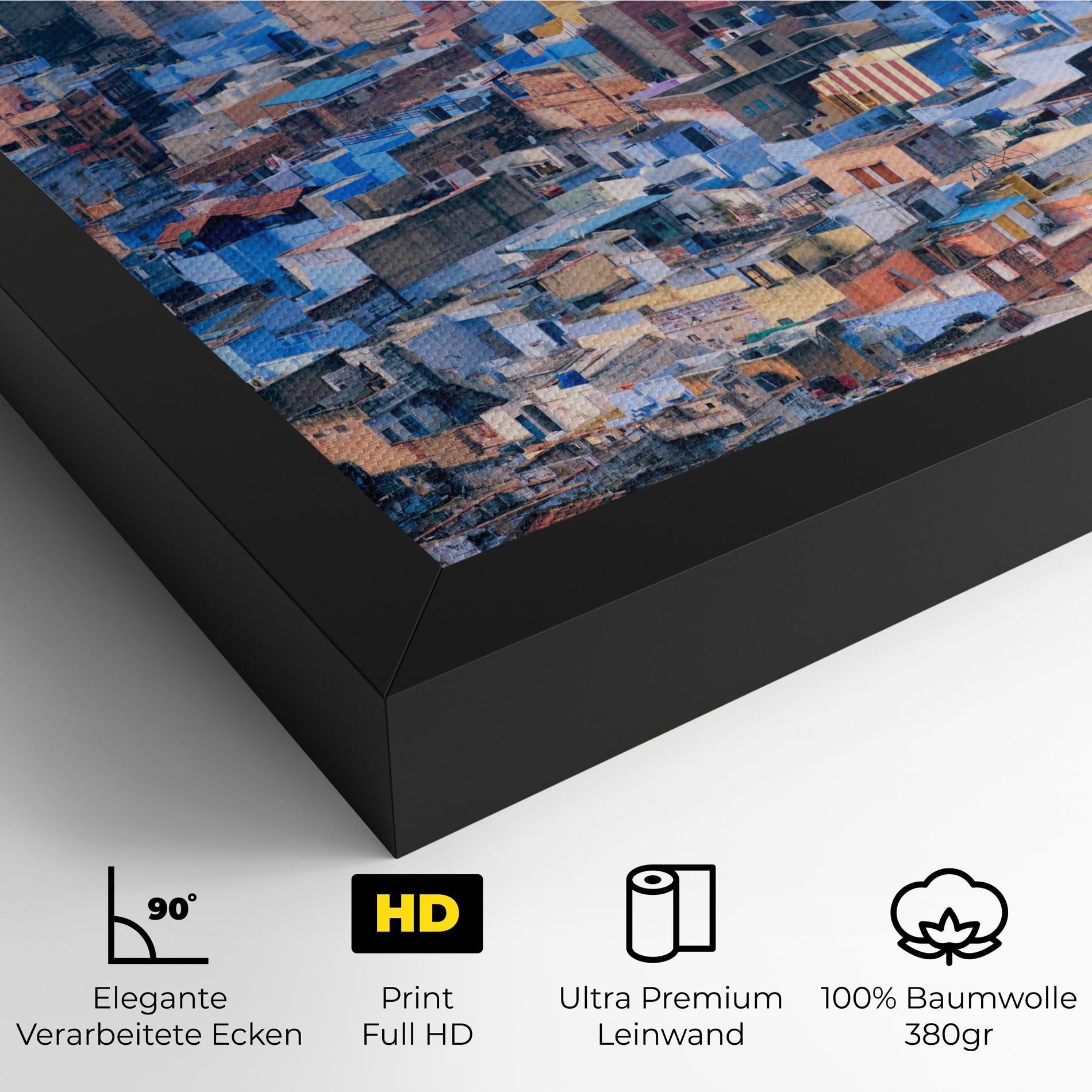 Leinwandbild Blue City India mockup 4