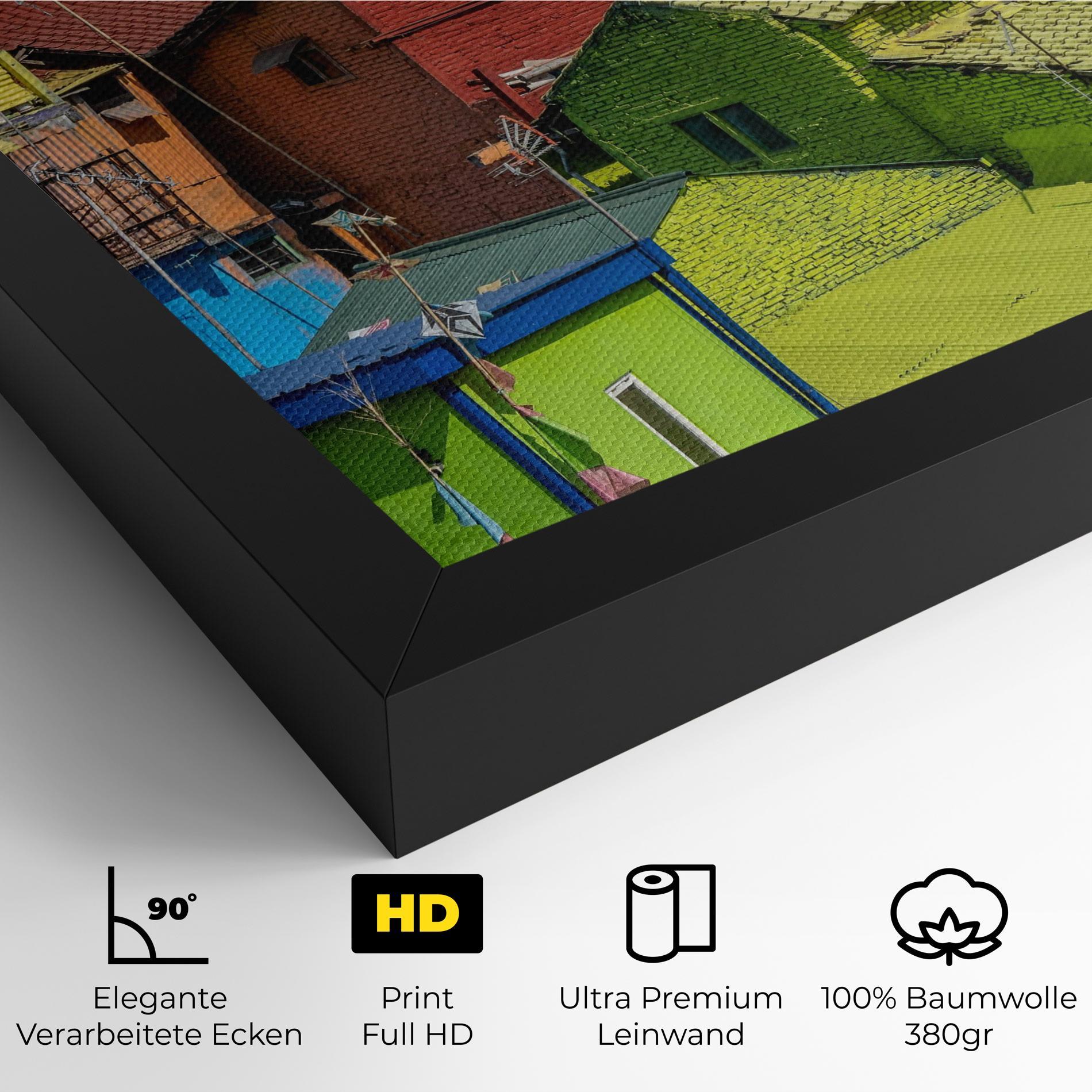 Leinwandbild Colorful Small Houses mockup 4
