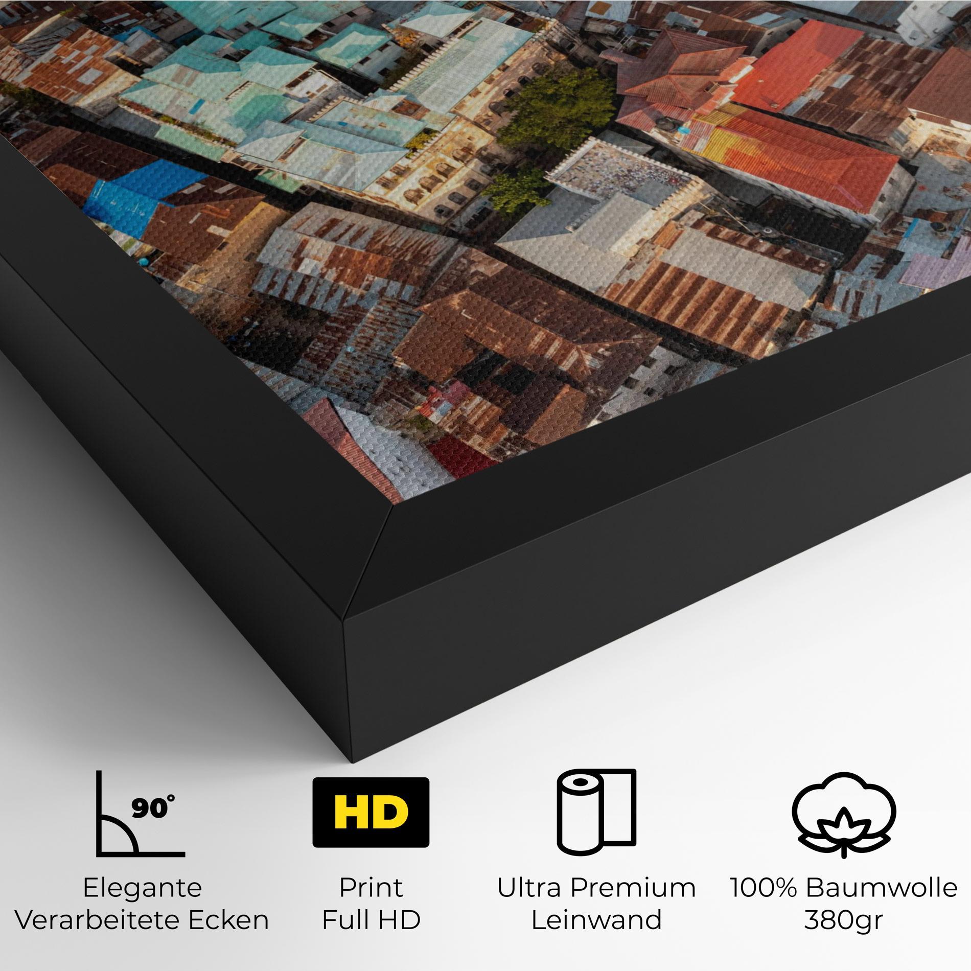 Leinwandbild Island Tanzania Buildings mockup 4