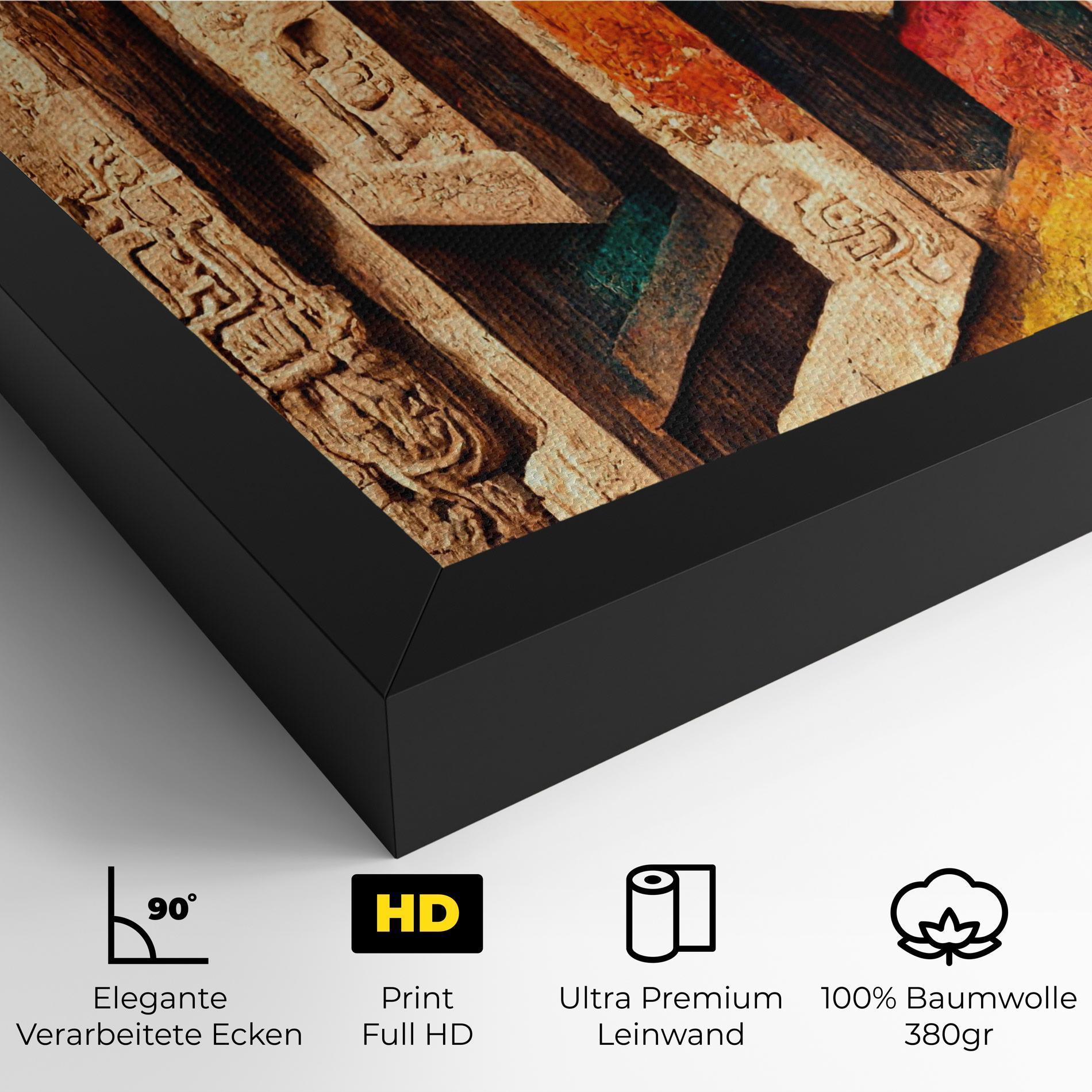 Leinwandbild Mayan Style Wood mockup 4