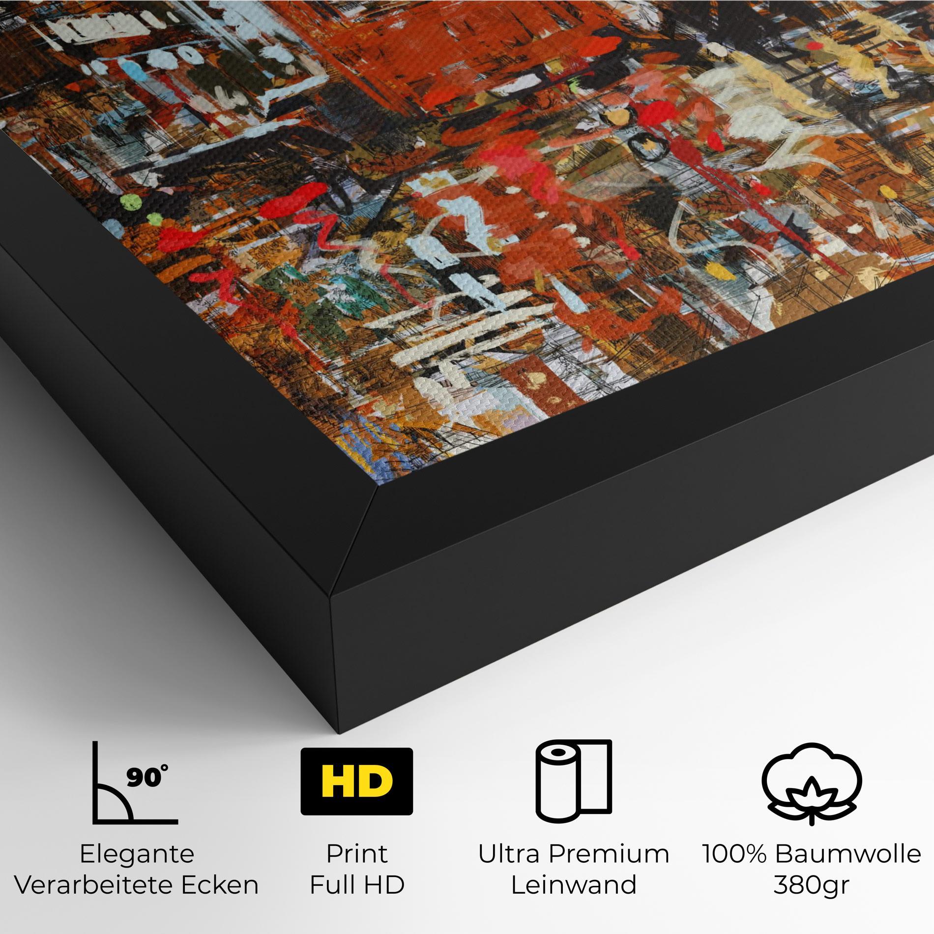 Leinwandbild Seamless Colorful City mockup 4