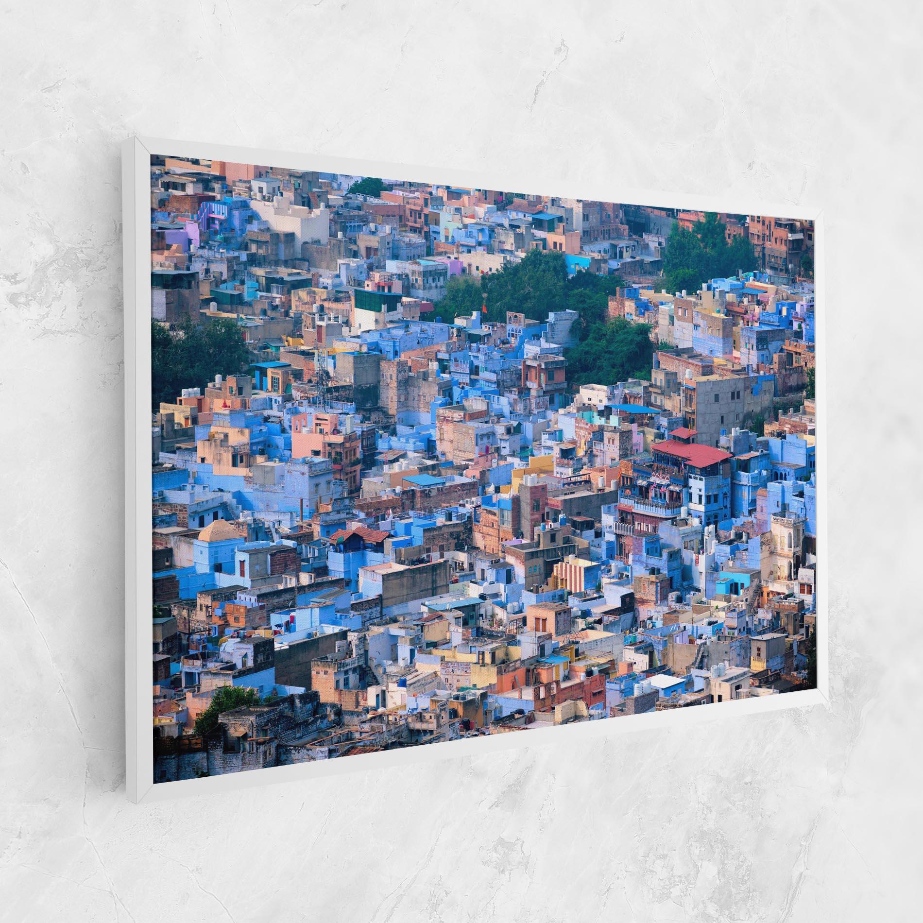 Leinwandbild Blue City India mockup 1