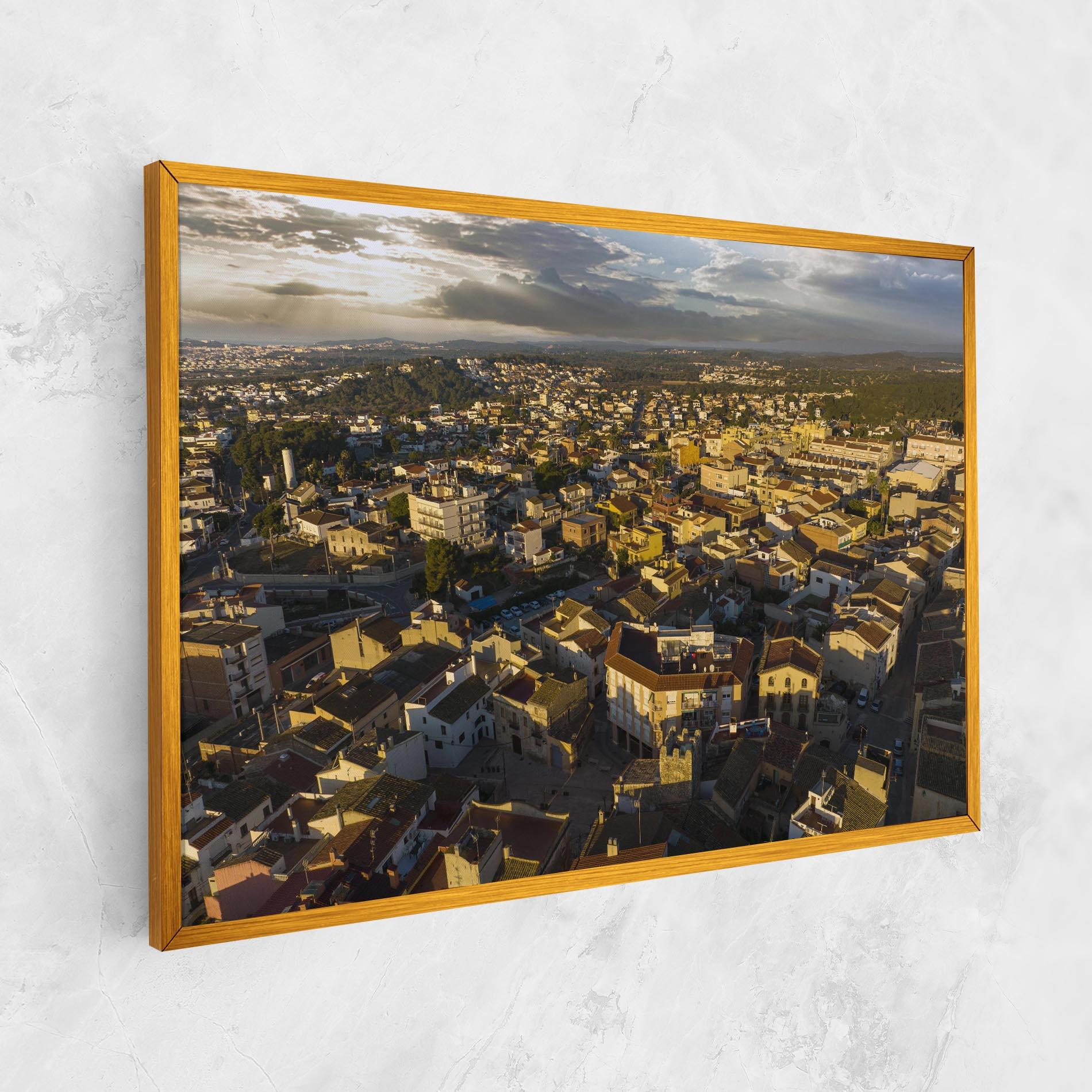 Leinwandbild Streets Town Sunrise mockup 1