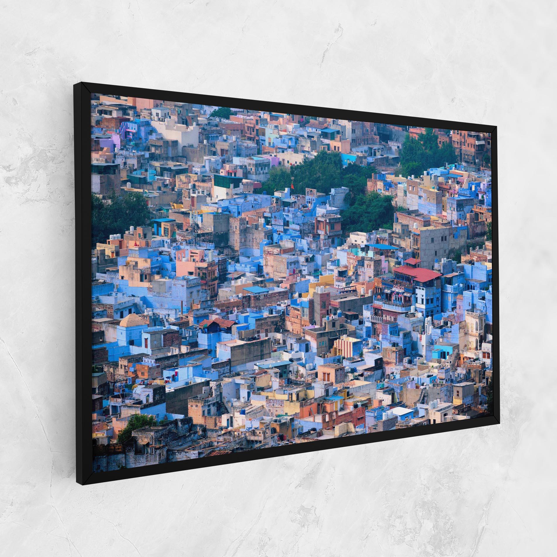 Leinwandbild Blue City India mockup 1