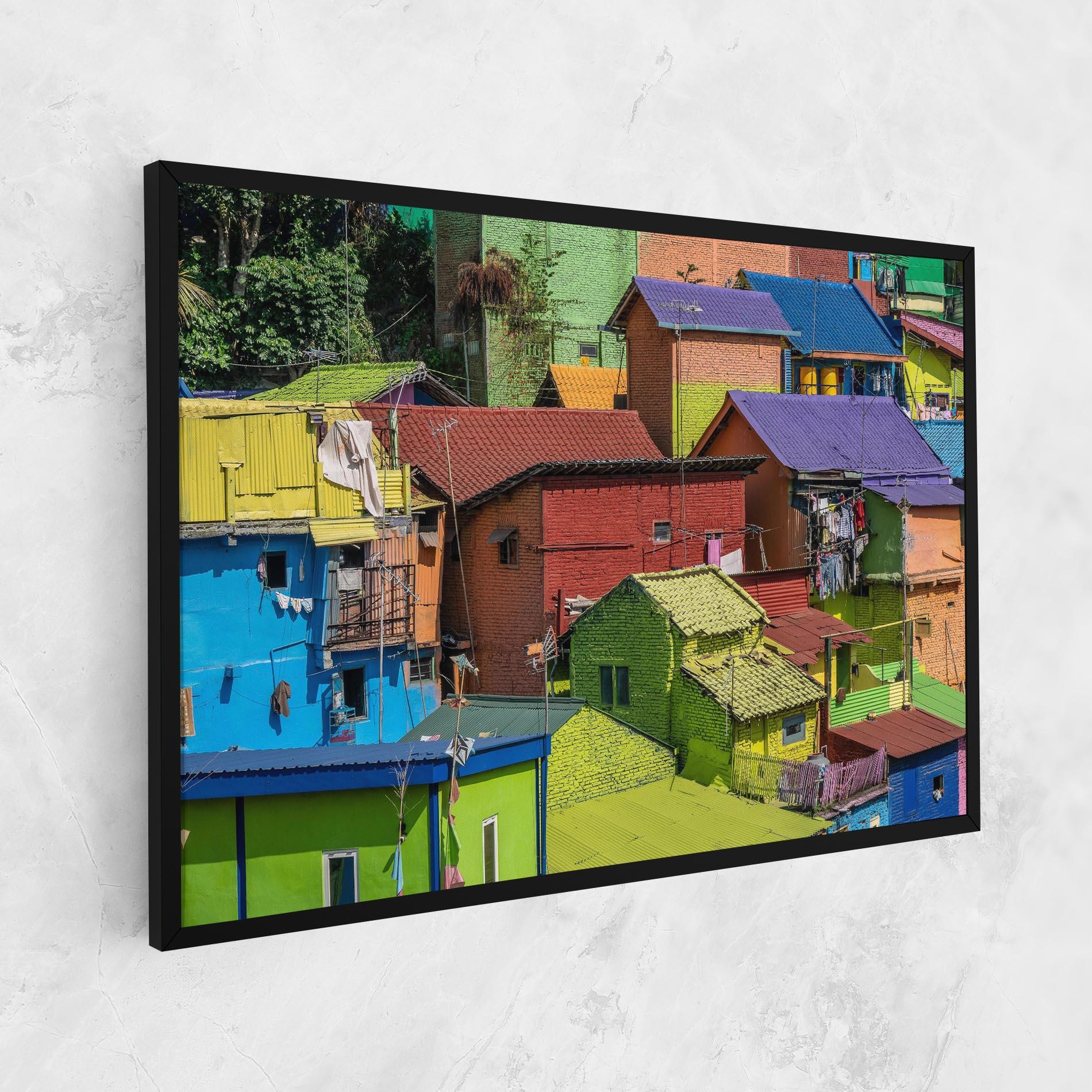 Leinwandbild Colorful Small Houses mockup 1