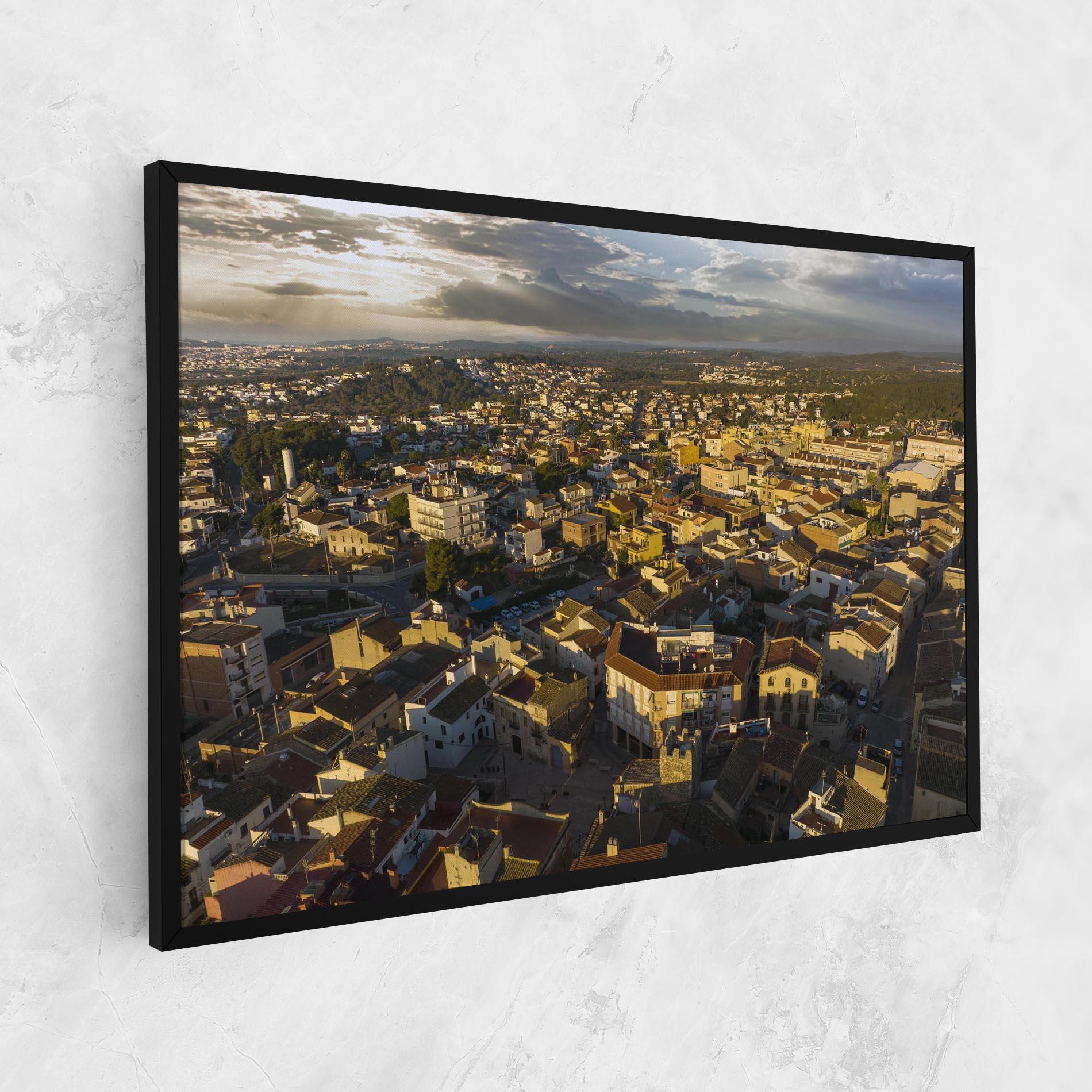 Leinwandbild Streets Town Sunrise mockup 1