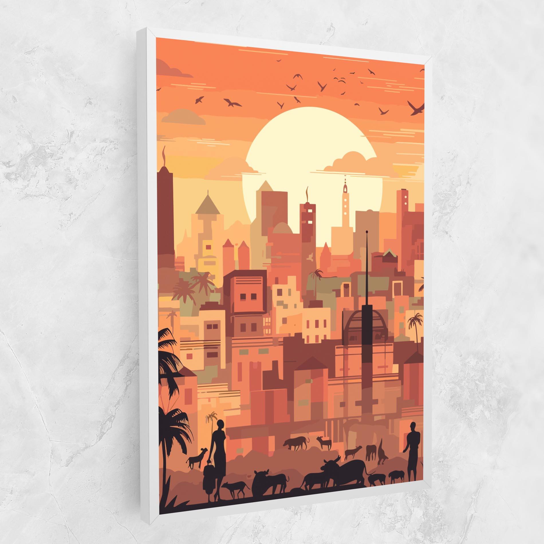 Leinwandbild Africa City Sunset mockup 1