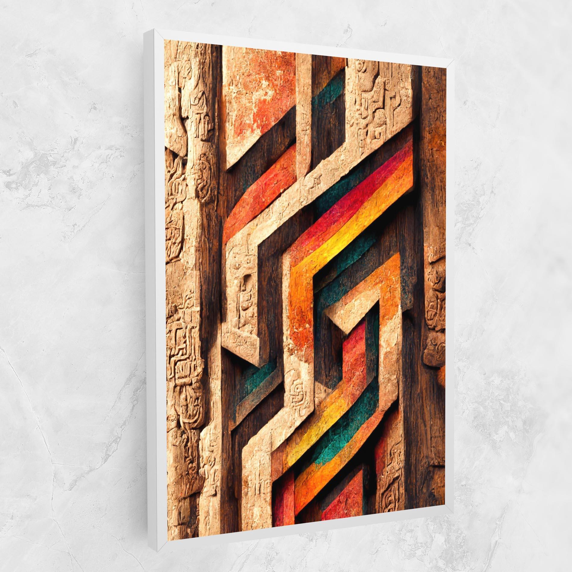 Leinwandbild Mayan Style Wood mockup 1
