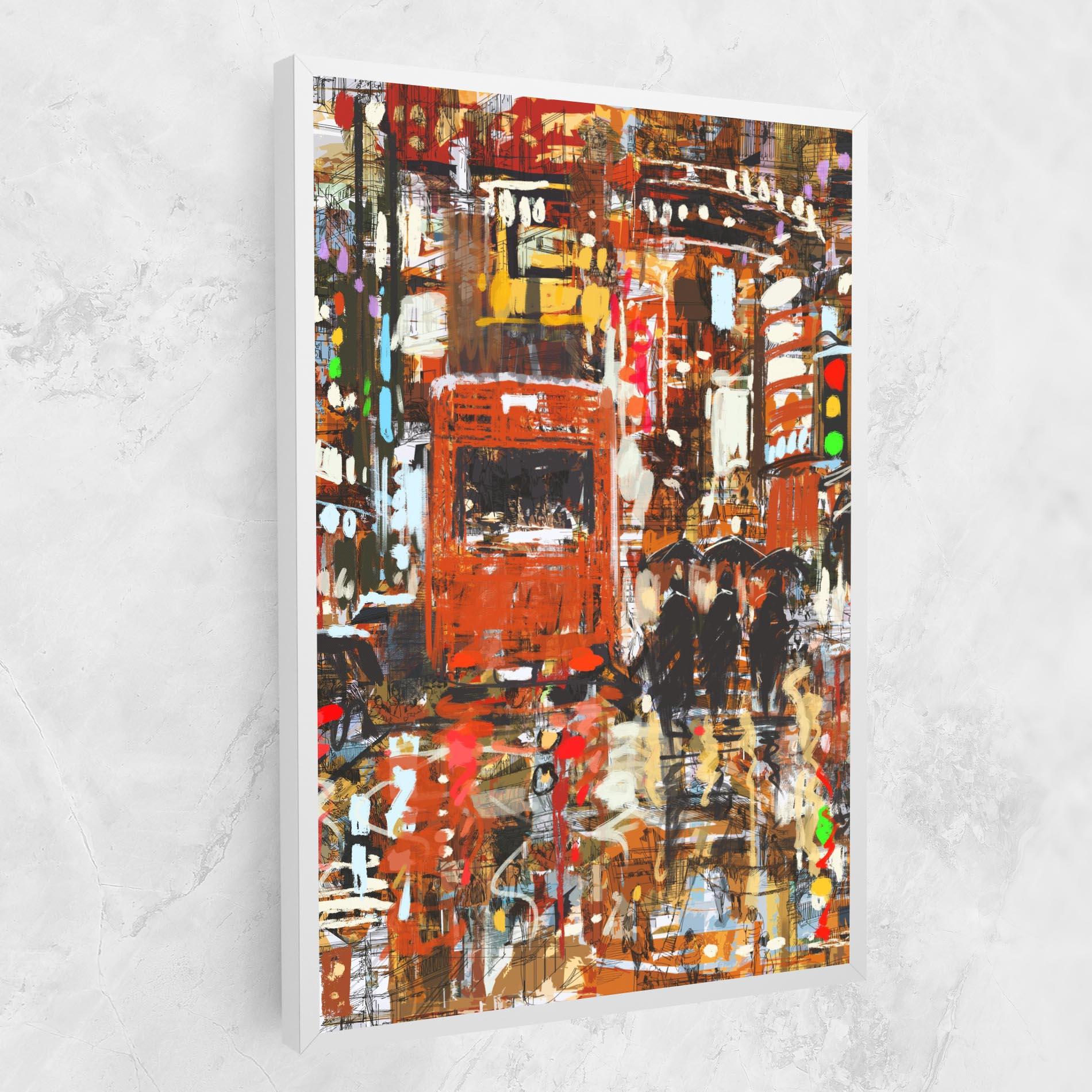 Leinwandbild Seamless Colorful City mockup 1