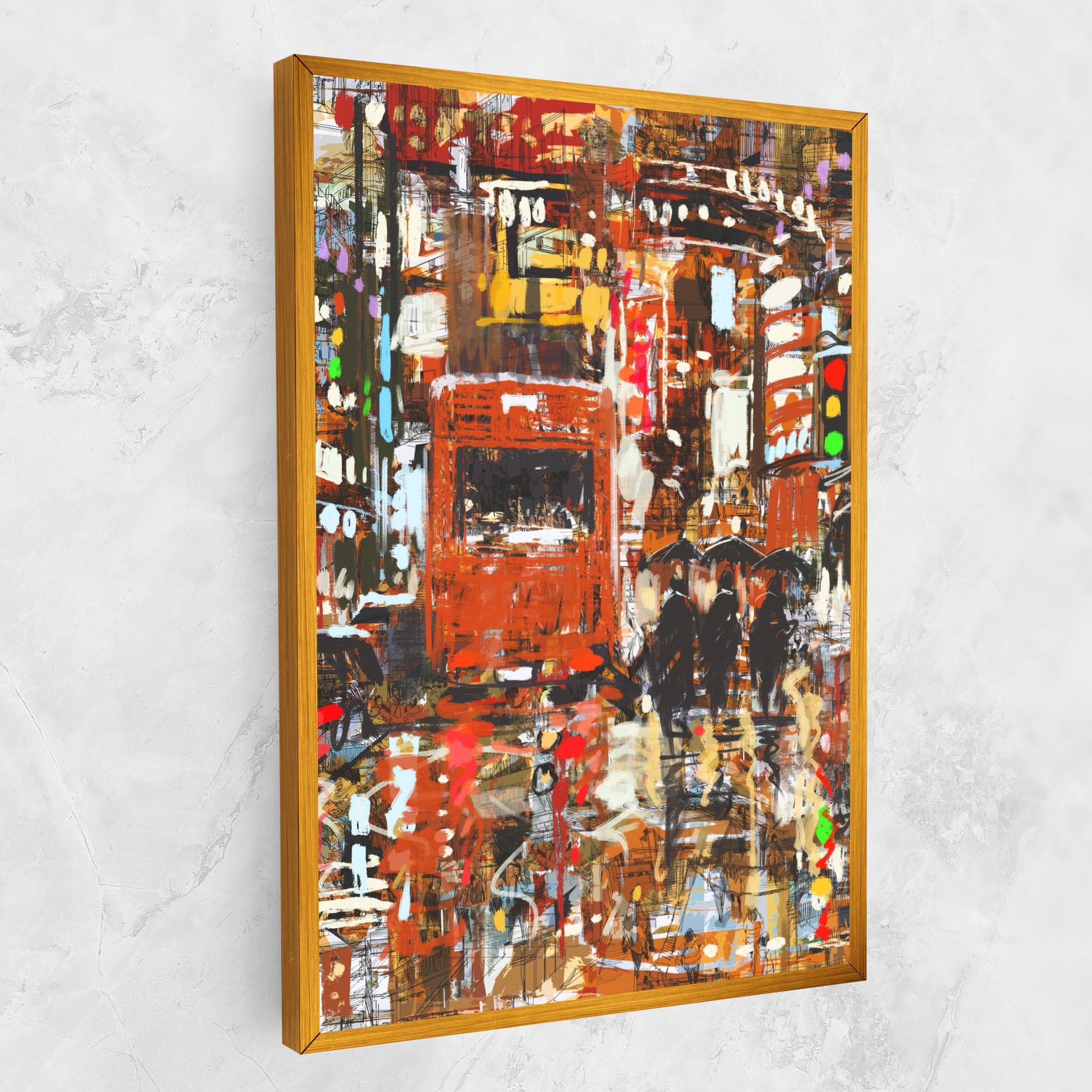 Leinwandbild Seamless Colorful City mockup 1