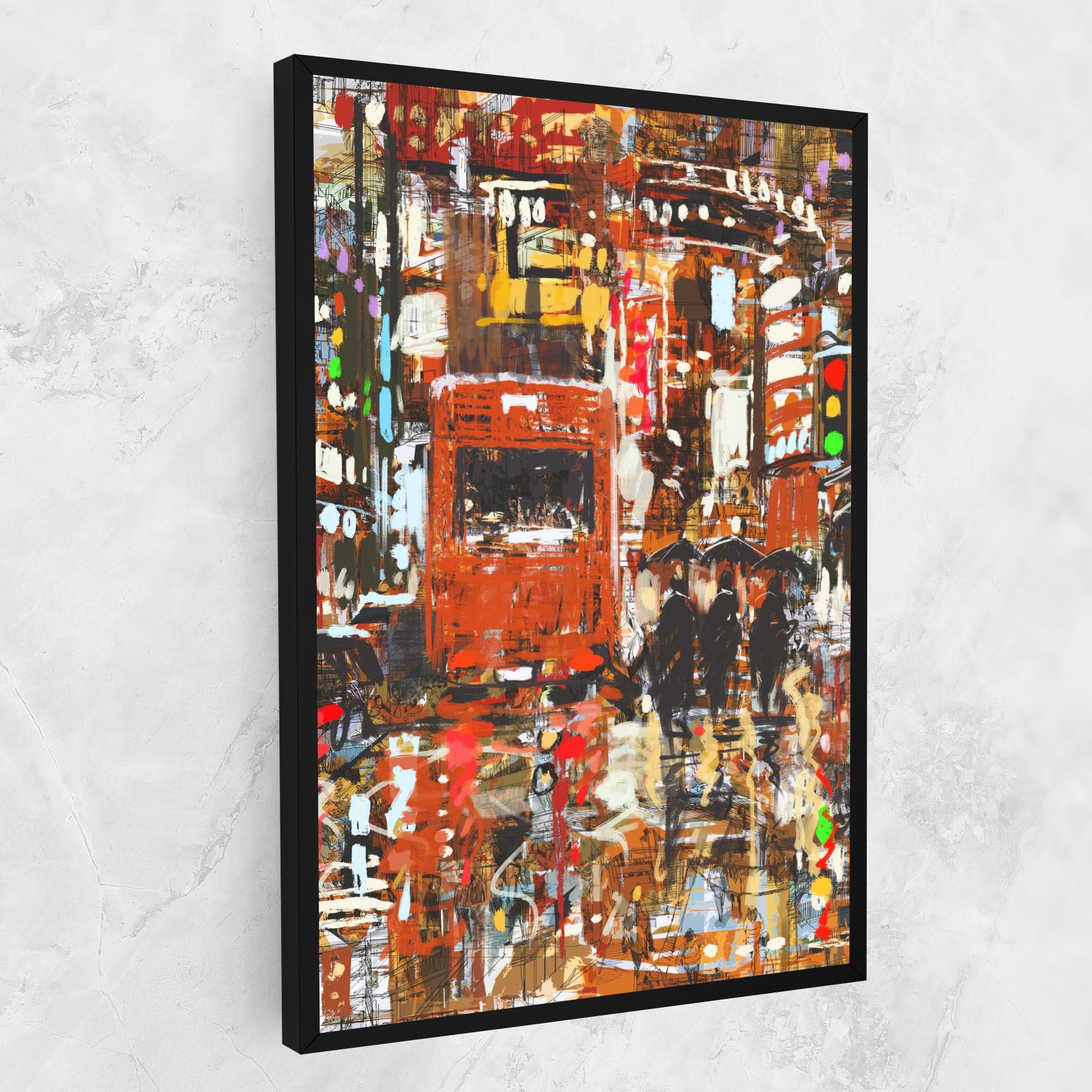 Leinwandbild Seamless Colorful City mockup 1