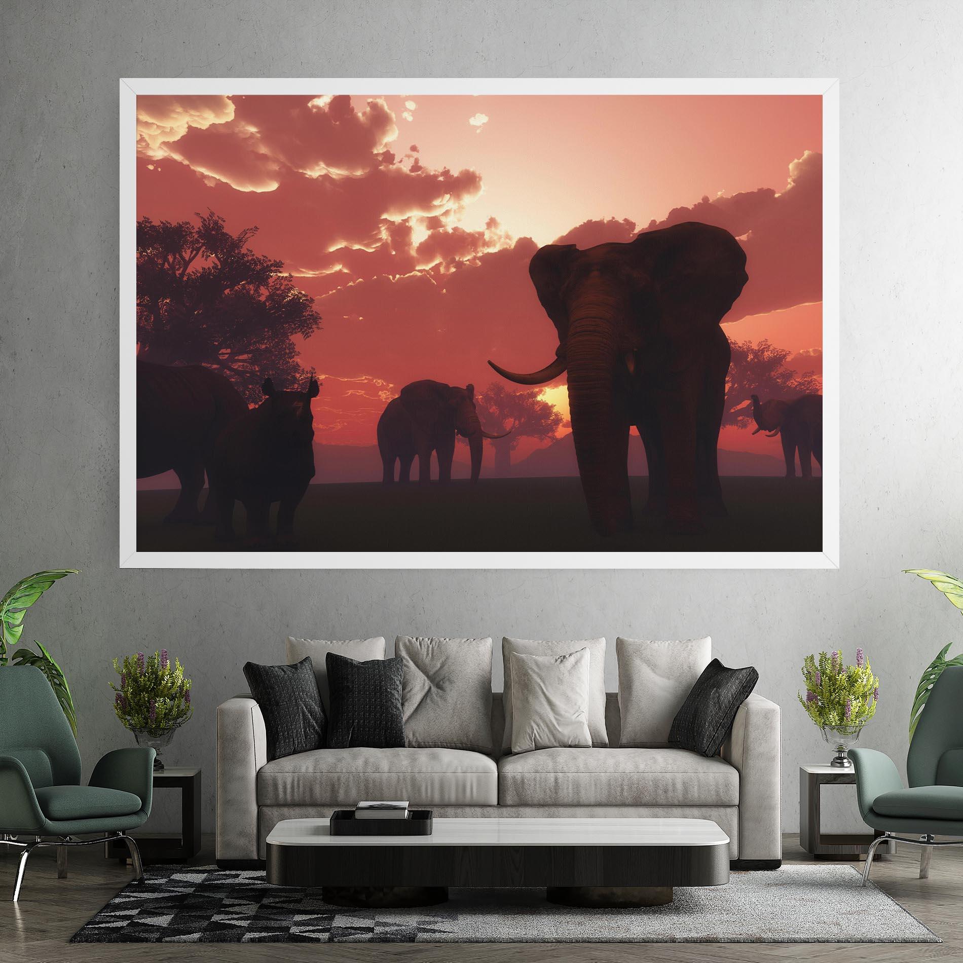 Leinwandbild African Elephant View mockup 7