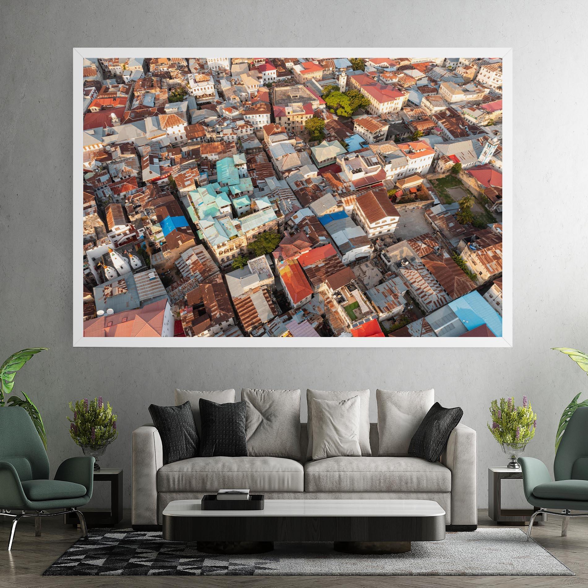 Leinwandbild Island Tanzania Buildings mockup 7