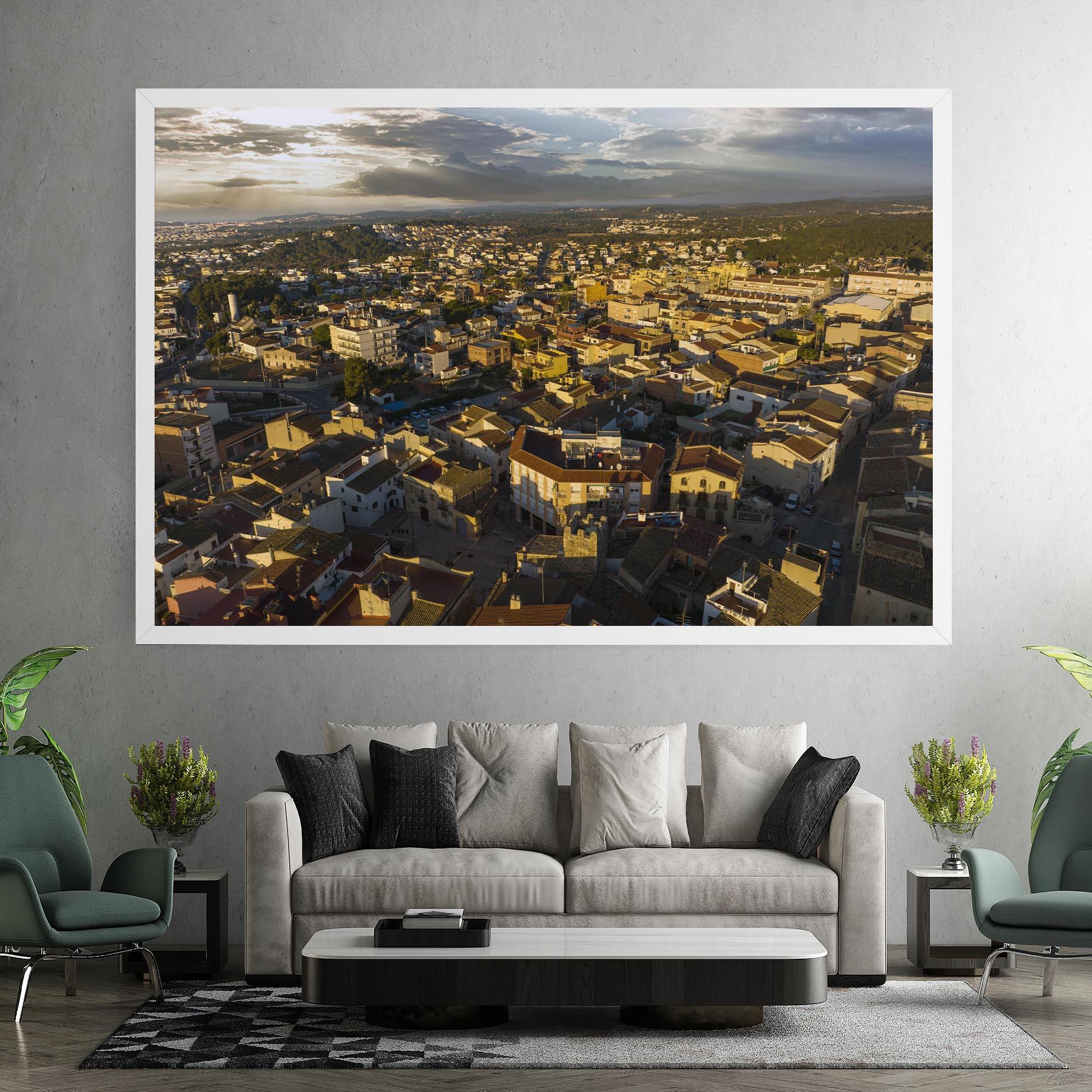 Leinwandbild Streets Town Sunrise mockup 7