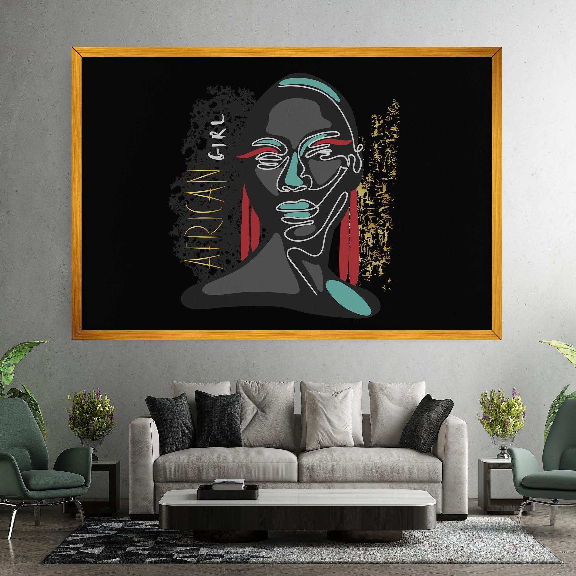 Leinwandbild Gold African Girl mockup 7