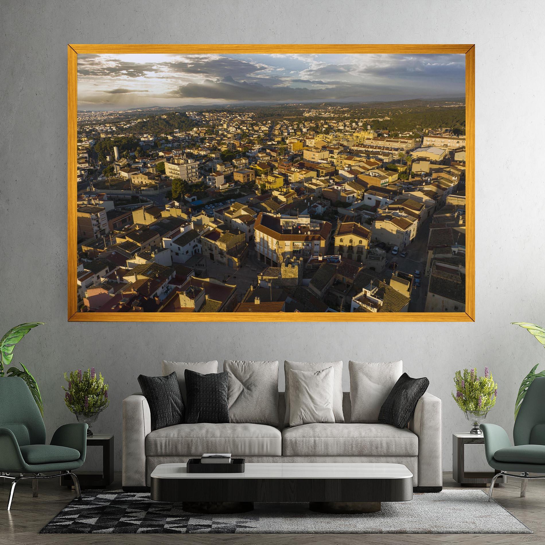 Leinwandbild Streets Town Sunrise mockup 7