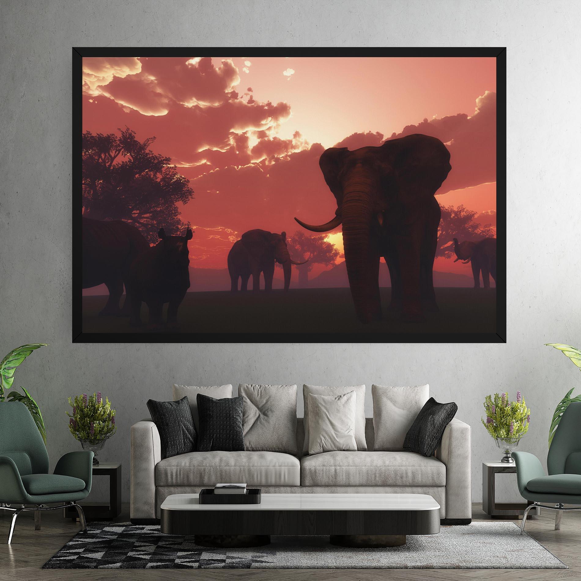 Leinwandbild African Elephant View mockup 7