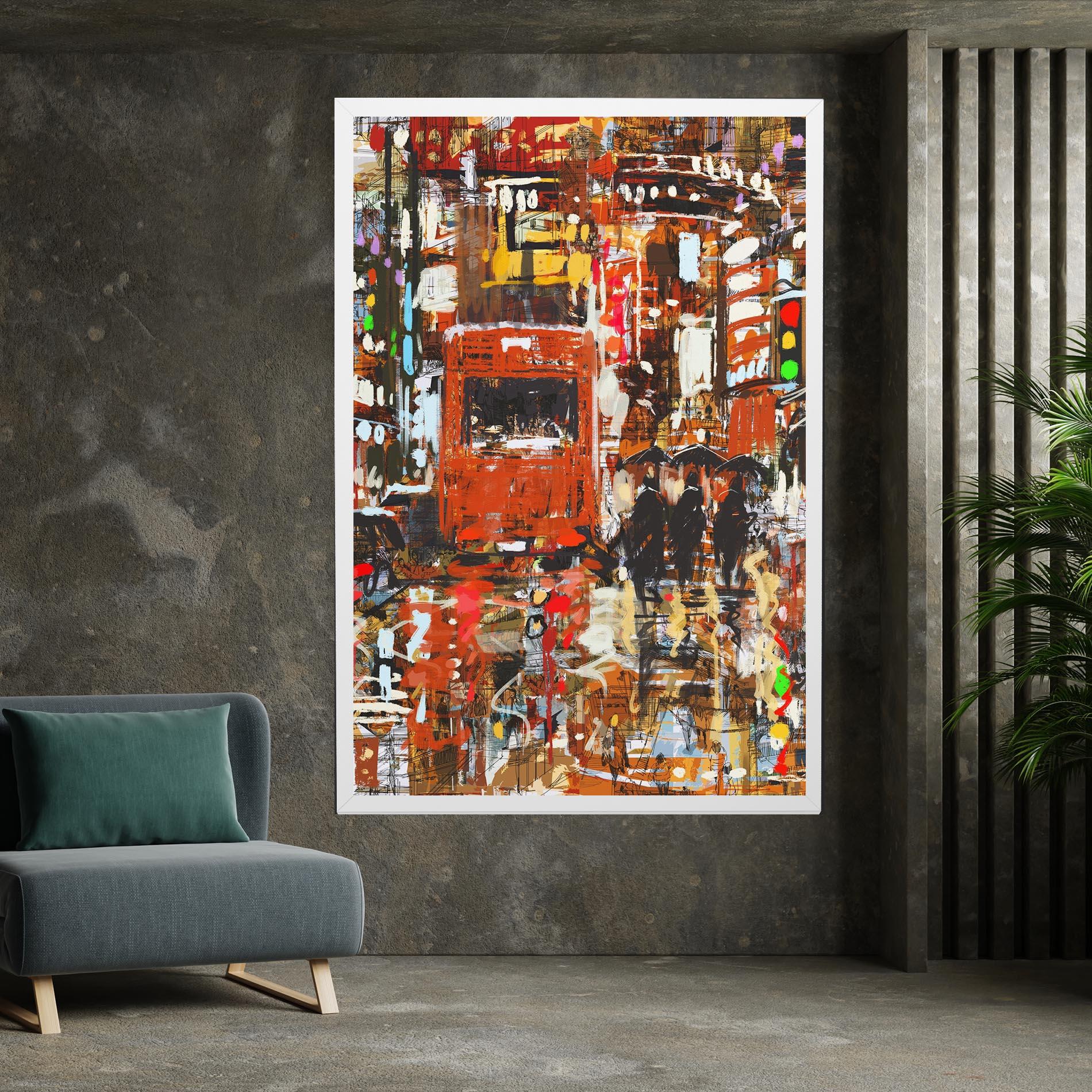 Leinwandbild Seamless Colorful City mockup 7