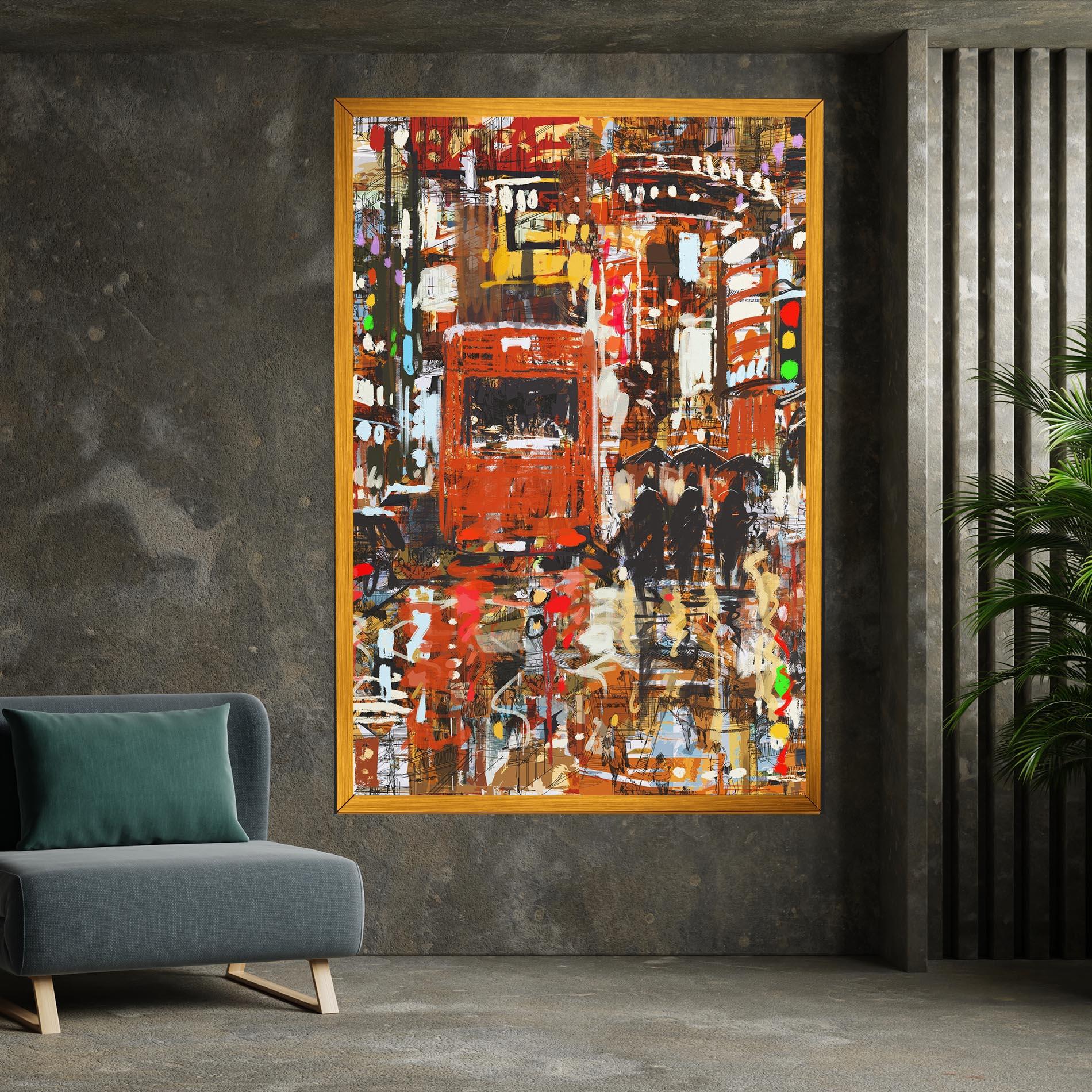 Leinwandbild Seamless Colorful City mockup 7