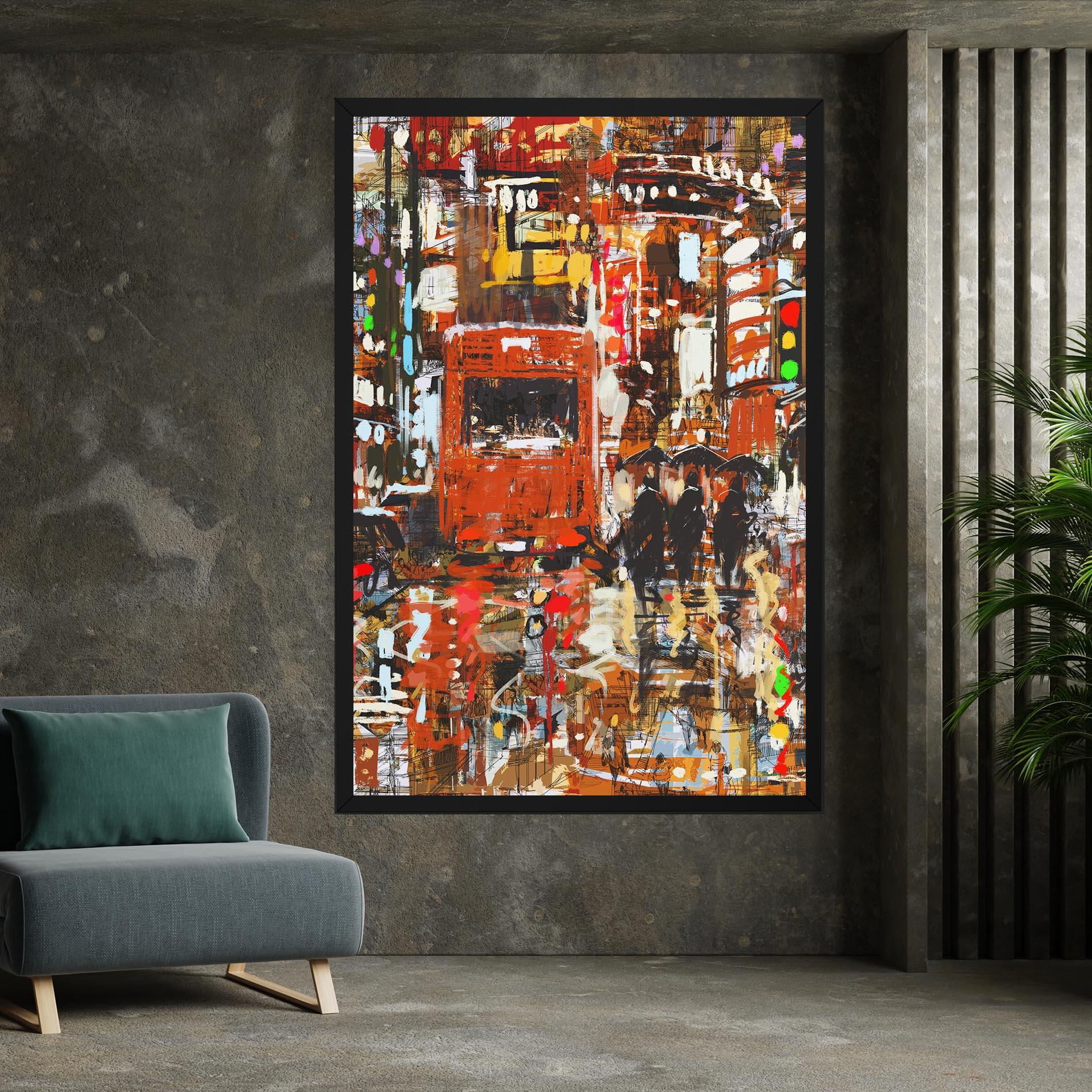 Leinwandbild Seamless Colorful City mockup 7