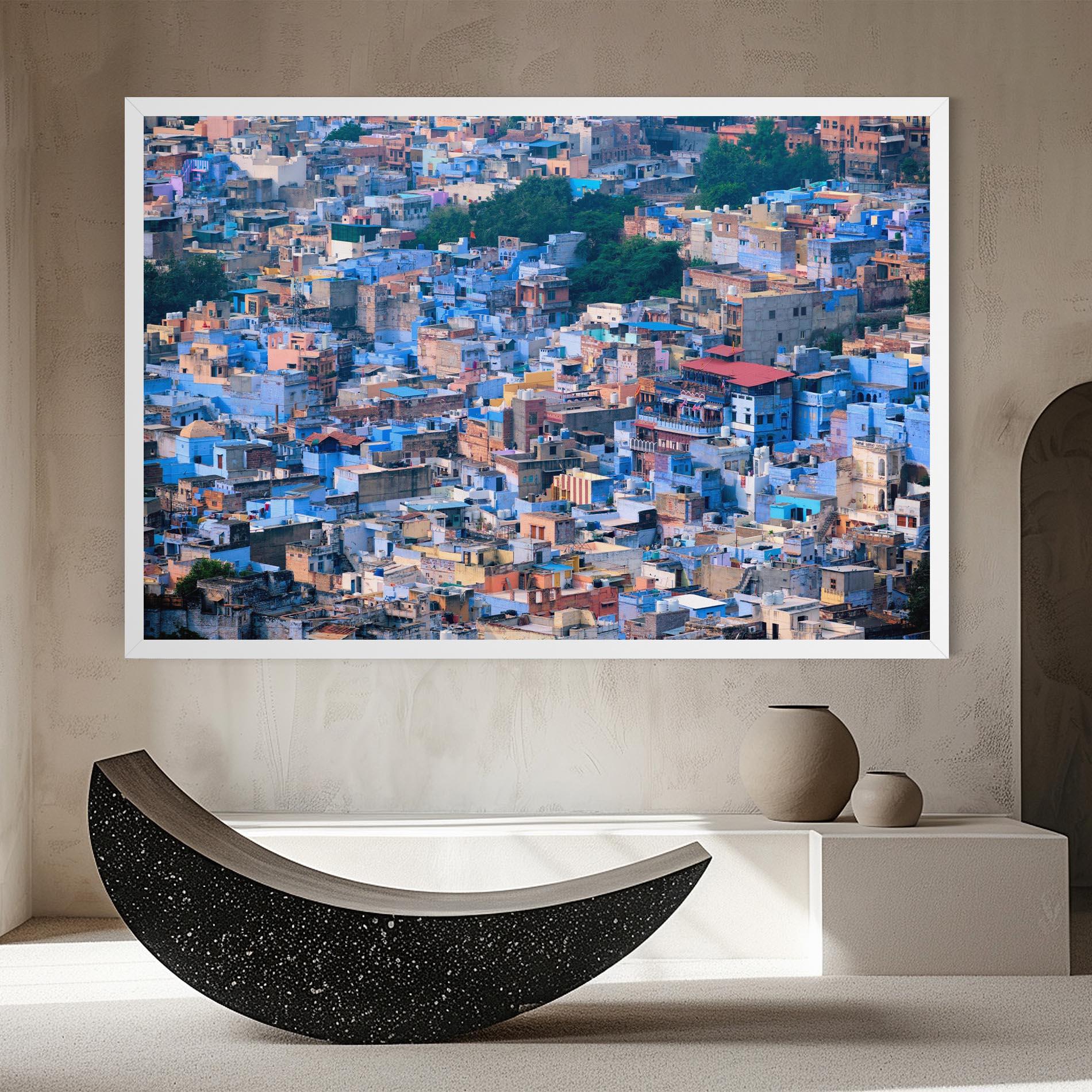 Leinwandbild Blue City India mockup 8