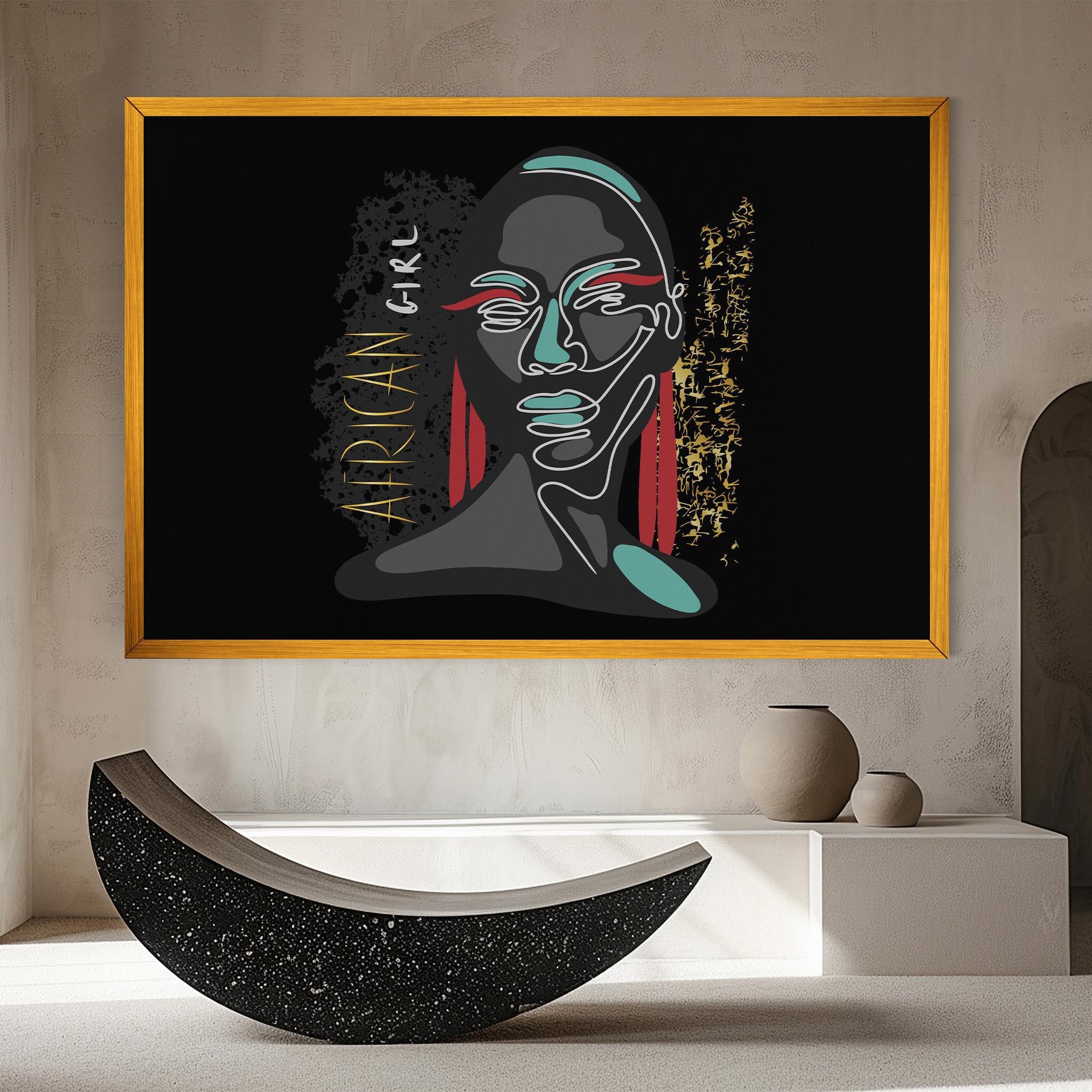 Leinwandbild Gold African Girl mockup 8