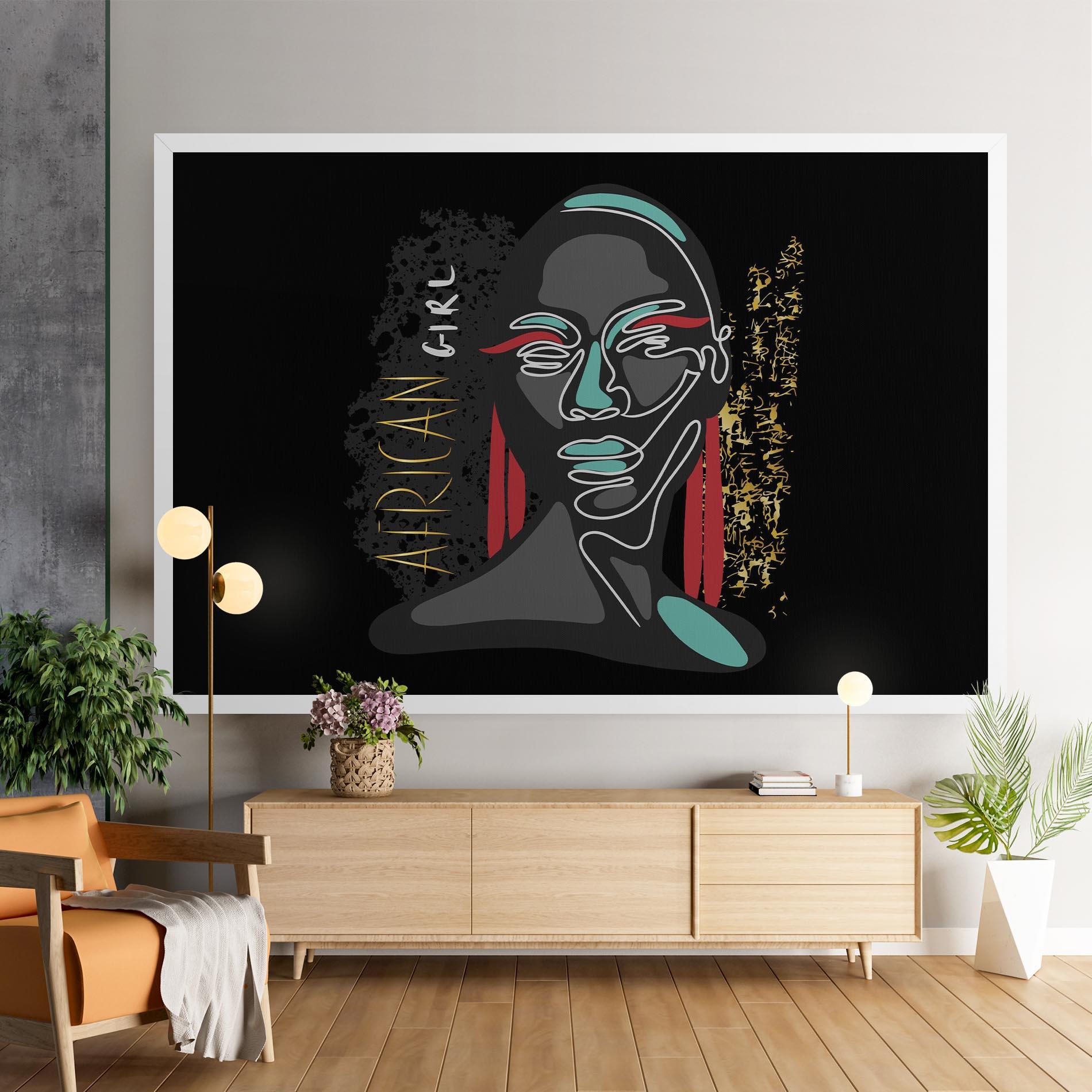 Leinwandbild Gold African Girl mockup 9