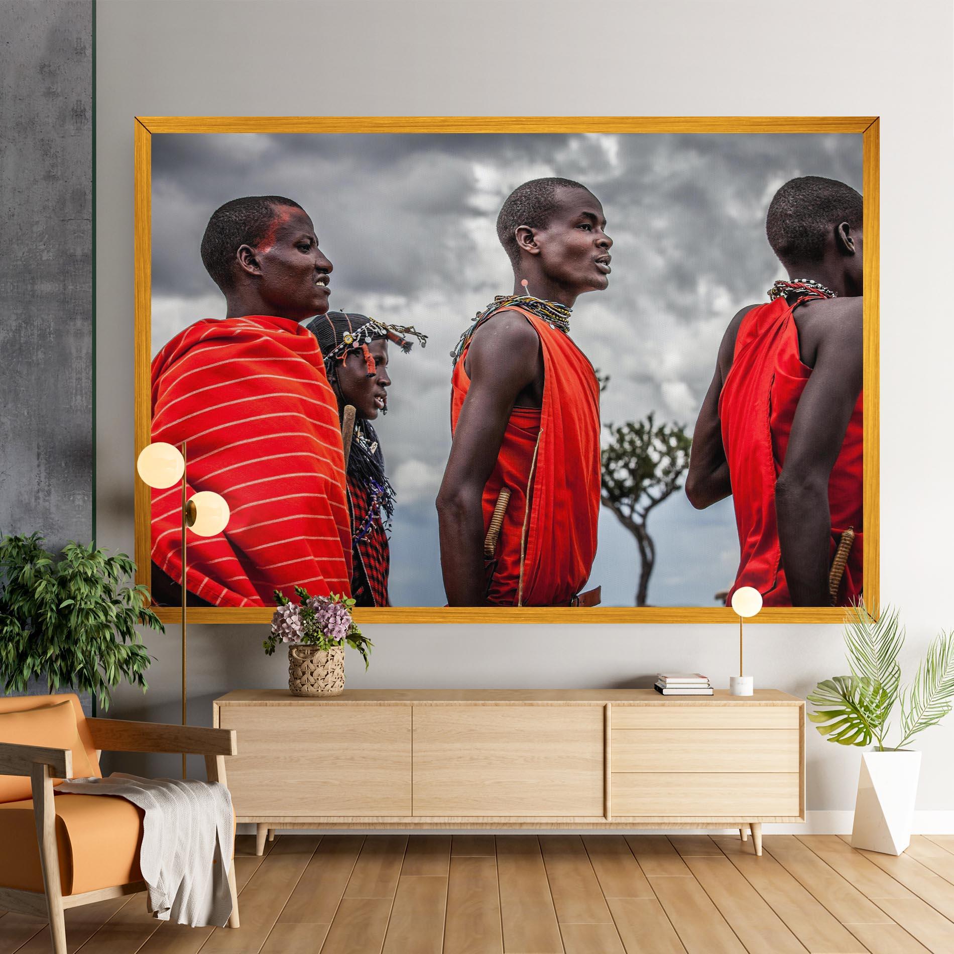 Leinwandbild Red African Clothes mockup 9