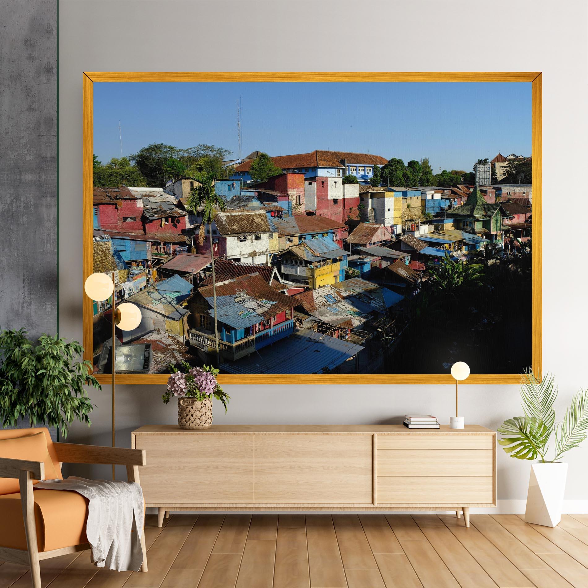 Leinwandbild Slum Building mockup 9