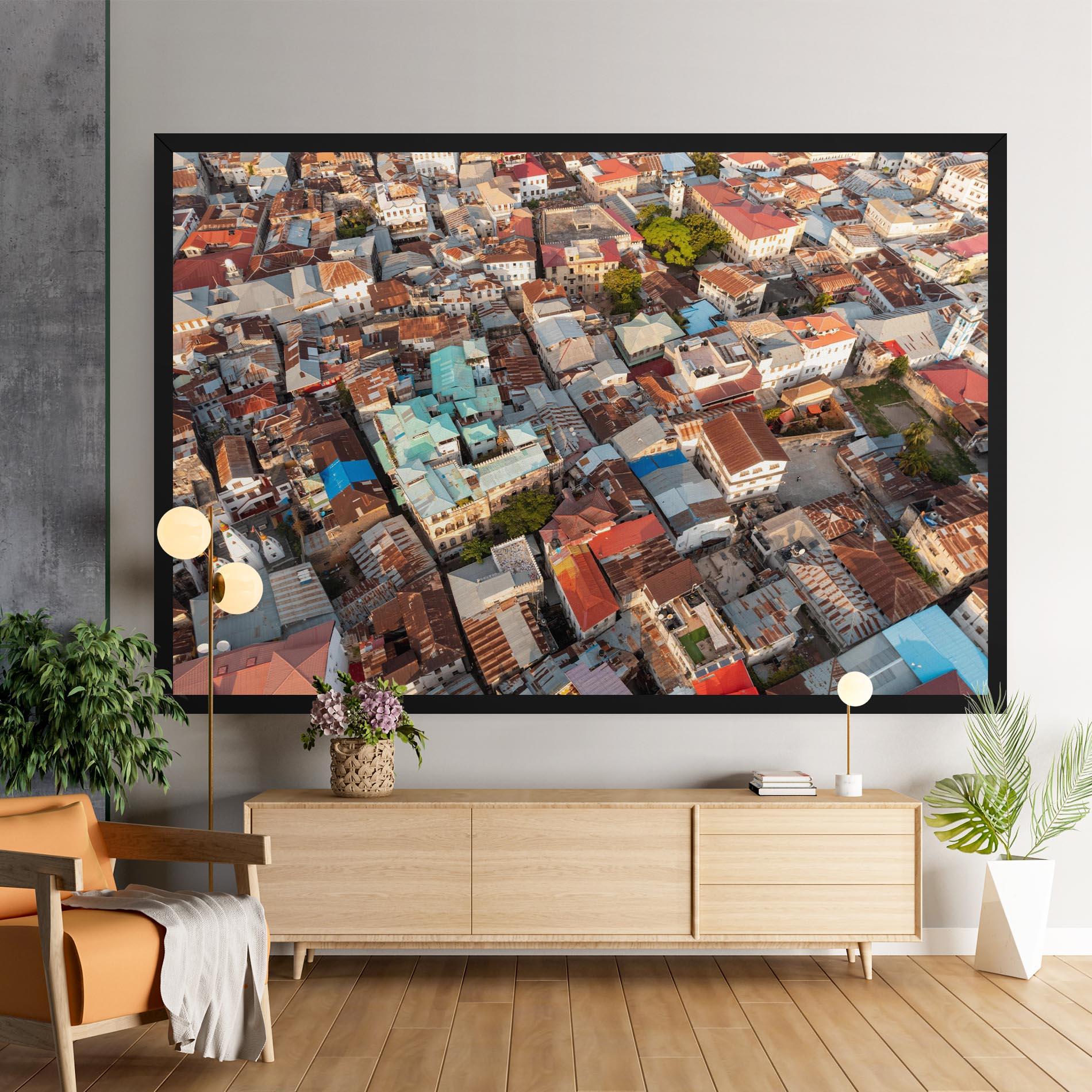 Leinwandbild Island Tanzania Buildings mockup 9